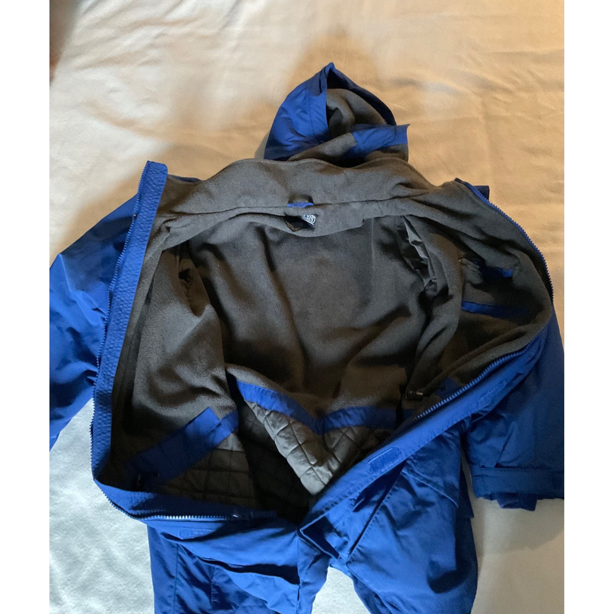 Lands' End Lands' End Mens L 42-44 Jacket Blue Hoodie Fleece Lined ches Size US M / EU 48-50 / 2 - 2 Thumbnail