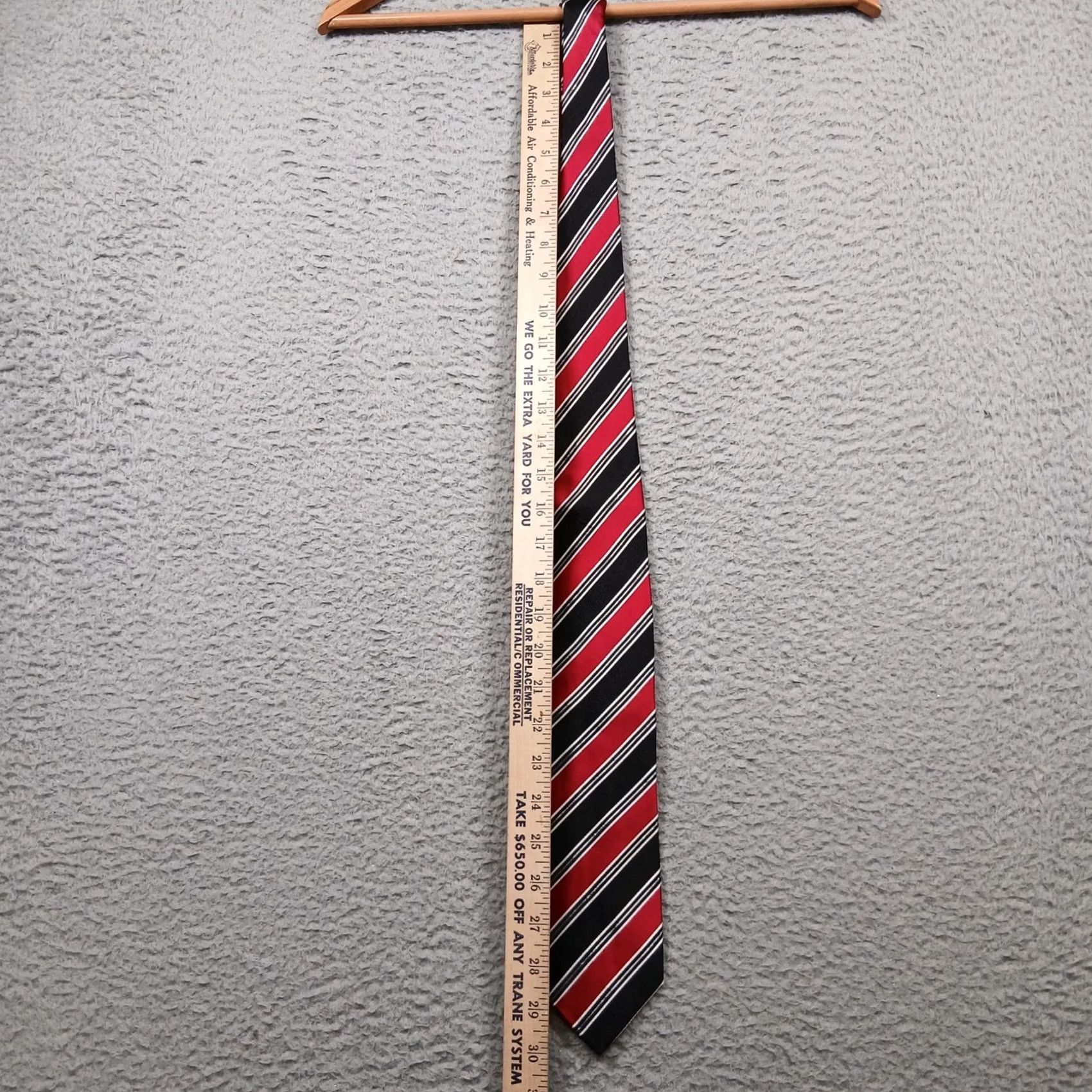 Vintage Donald J Trump Signature Collection Silk Tie Red Black Striped Necktie Size ONE SIZE - 6 Thumbnail
