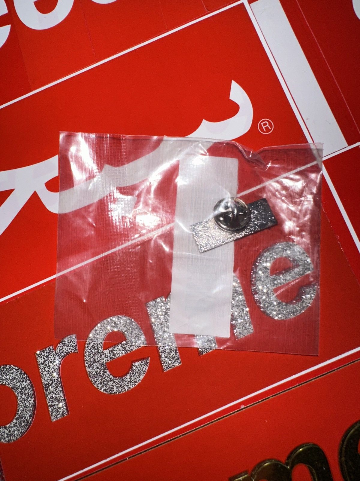 Supreme FW22 DS Supreme Don’t Fuck Around Pin Silver OG Box Logo Size ONE SIZE - 2 Thumbnail