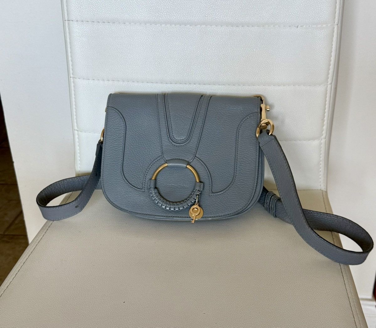 Leather Crossbody Bag See By Chloe in Grey, Women's