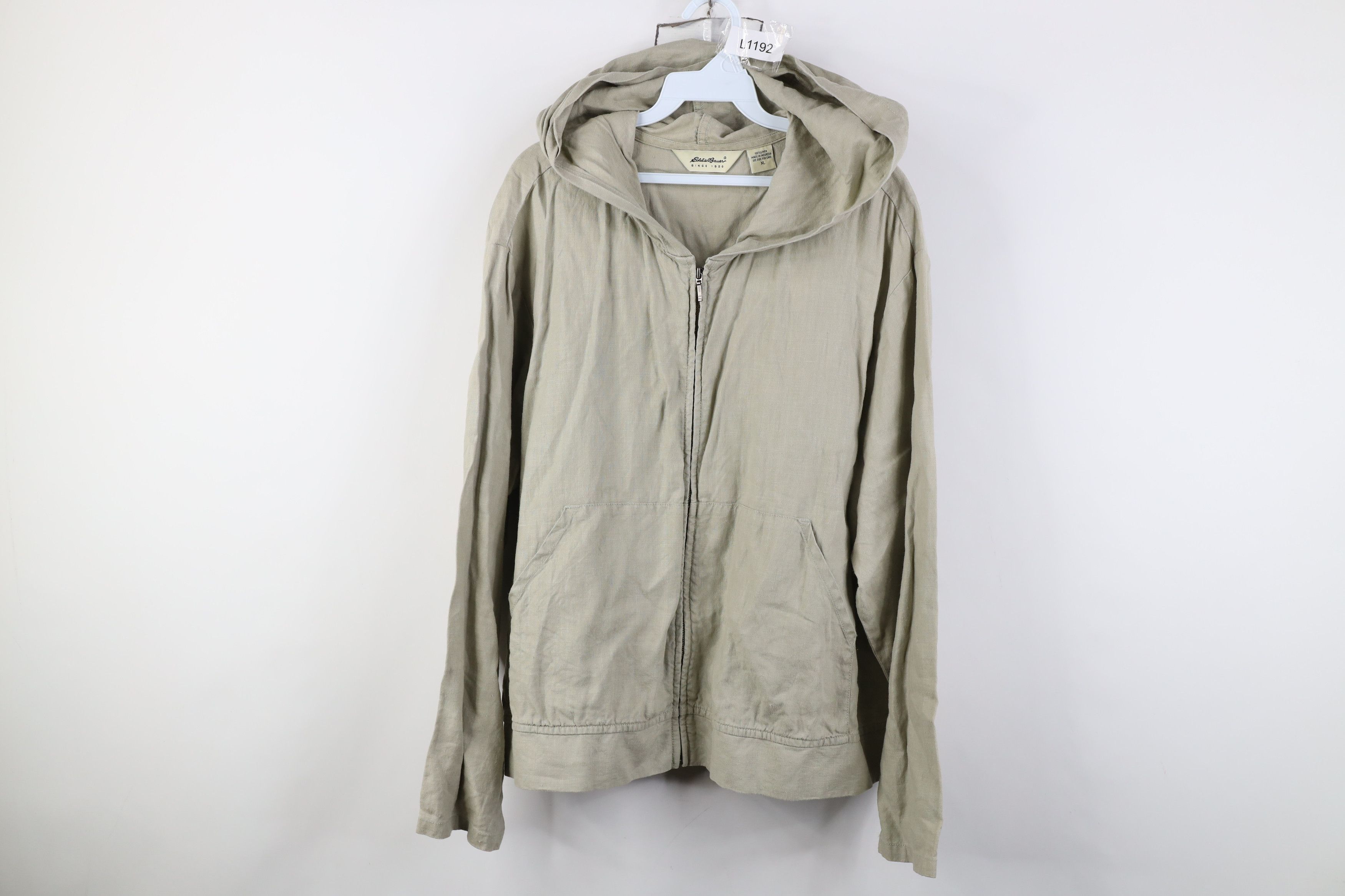Eddie Bauer Vintage 90s Eddie Bauer Full Zip Hoodie Jacket Light Green Size US XL / EU 56 / 4 - 1 Thumbnail