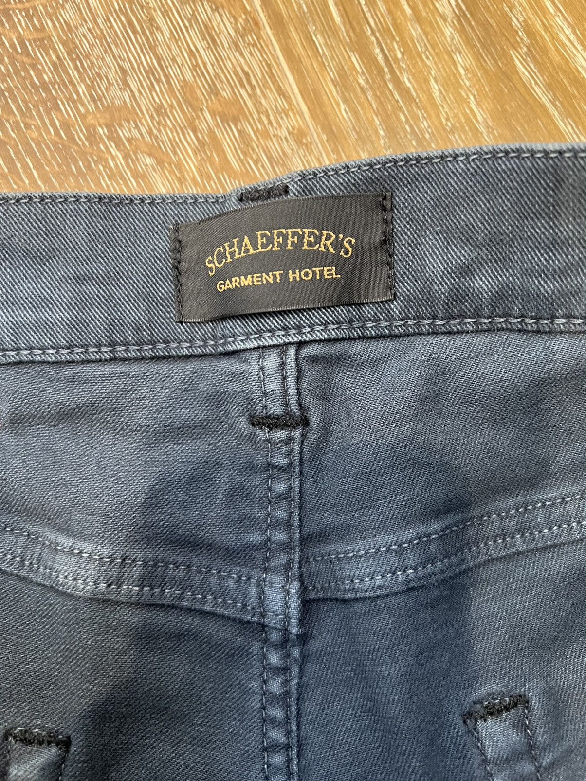 Schaeffers Garment Hotel OIL DYED COATED ITALIAN TWILL 103 JEANS Size US 35 - 3 Thumbnail