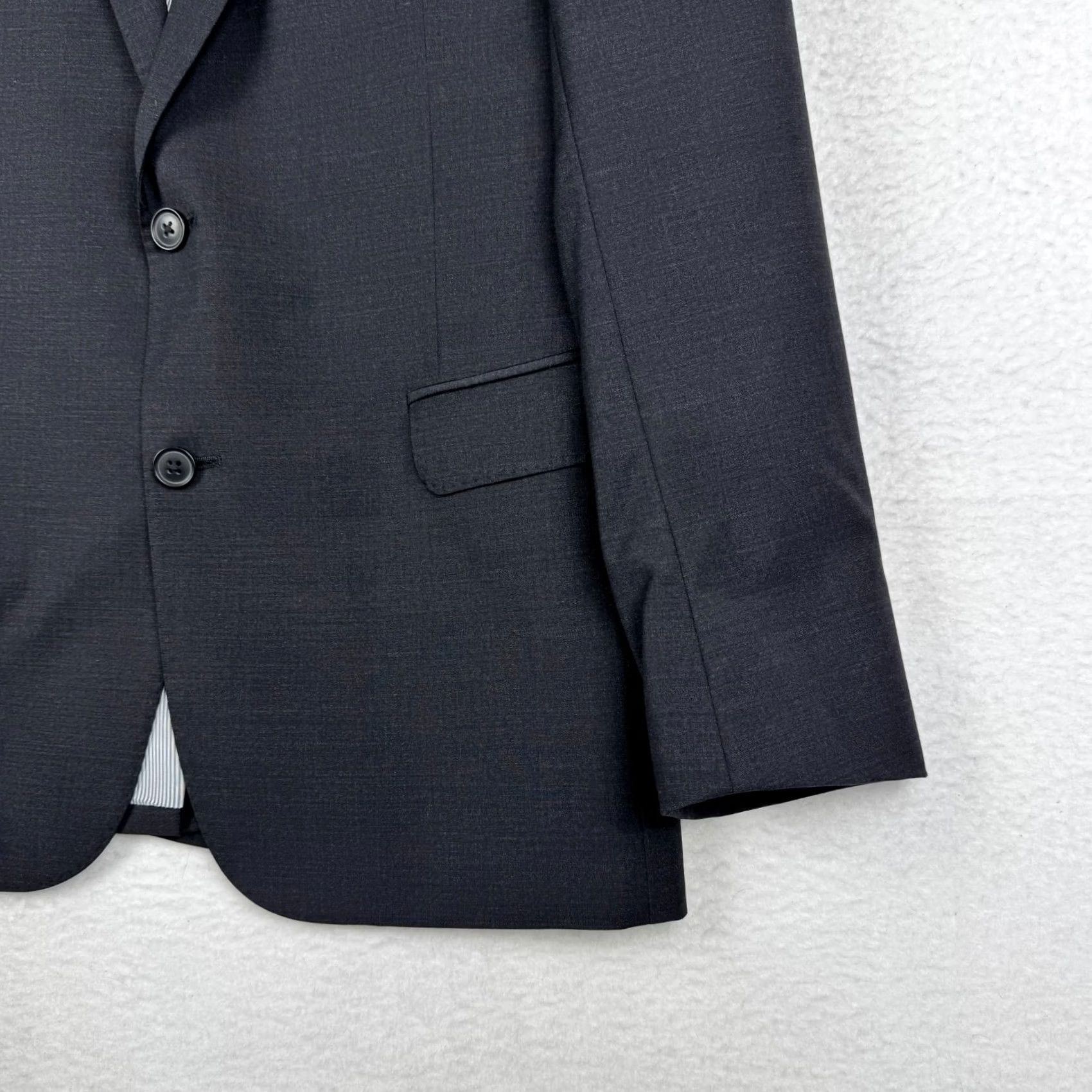 Brooks Brothers Brooks Brothers Men's Blazer Jacket Single-Breasted 2-Button Black Wool 40R Regular Notch Lapel Four-Button Sleeve Sport Coat Size 40R - 2 Thumbnail