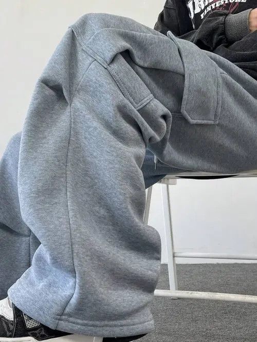 Designer × Japanese Brand Grey Cargo Pocket sweatpants Loose Baggy fit Size US 34 / EU 50 - 4 Thumbnail