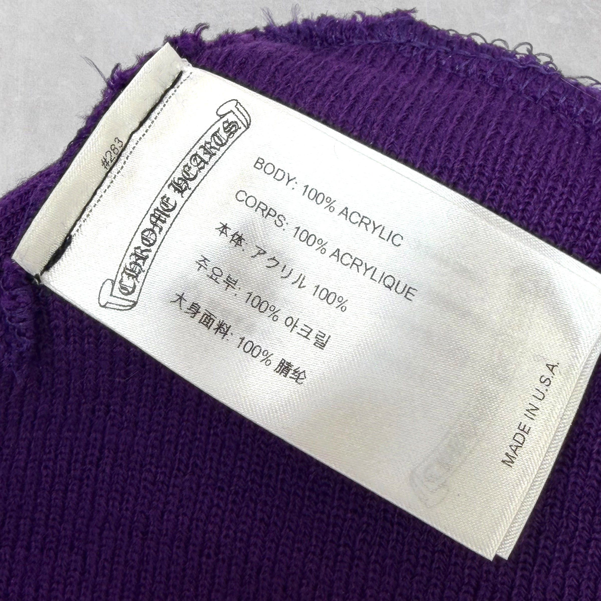 Chrome Hearts Chrome Hearts Red Triple Cross Purple Beanie Size ONE SIZE - 3 Thumbnail