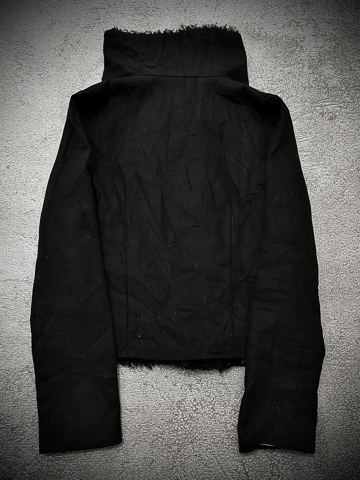 Japanese Brand 2000s Black Stalker Asymmetrical Suede Jacket RICK OWENS STY Size US M / EU 48-50 / 2 - 6 Thumbnail