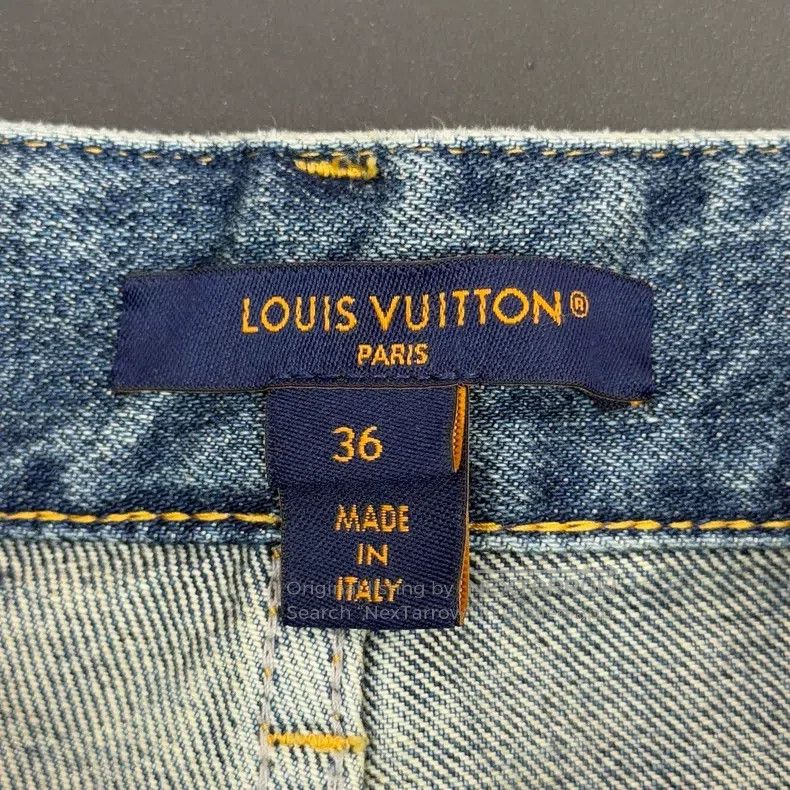 Louis Vuitton Louis Vuitton Washed blue presbyopic leather label jeans Size US 36 / EU 52 - 5 Thumbnail