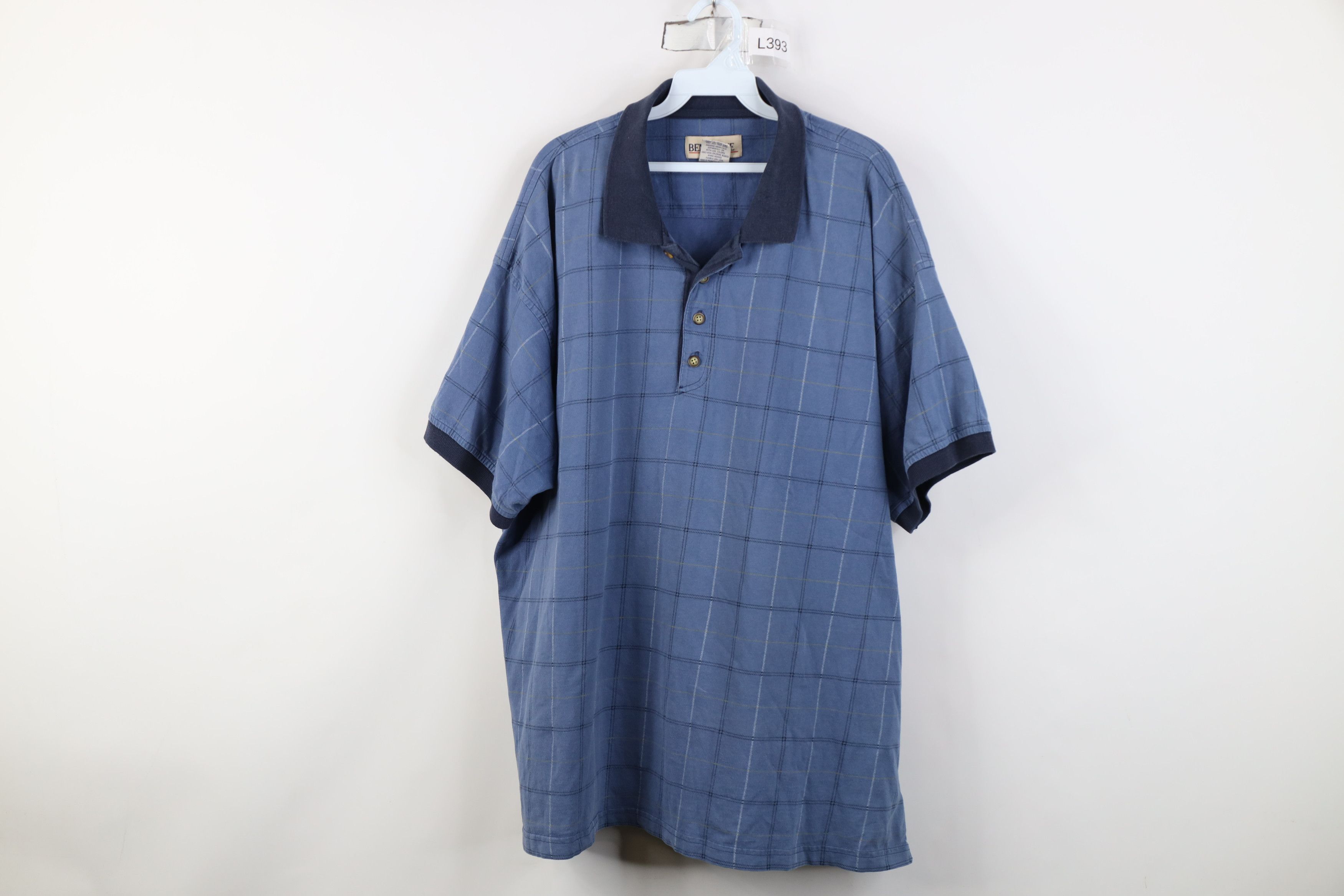 Vintage 90s Streetwear Short Sleeve Collared Golf Polo Plaid