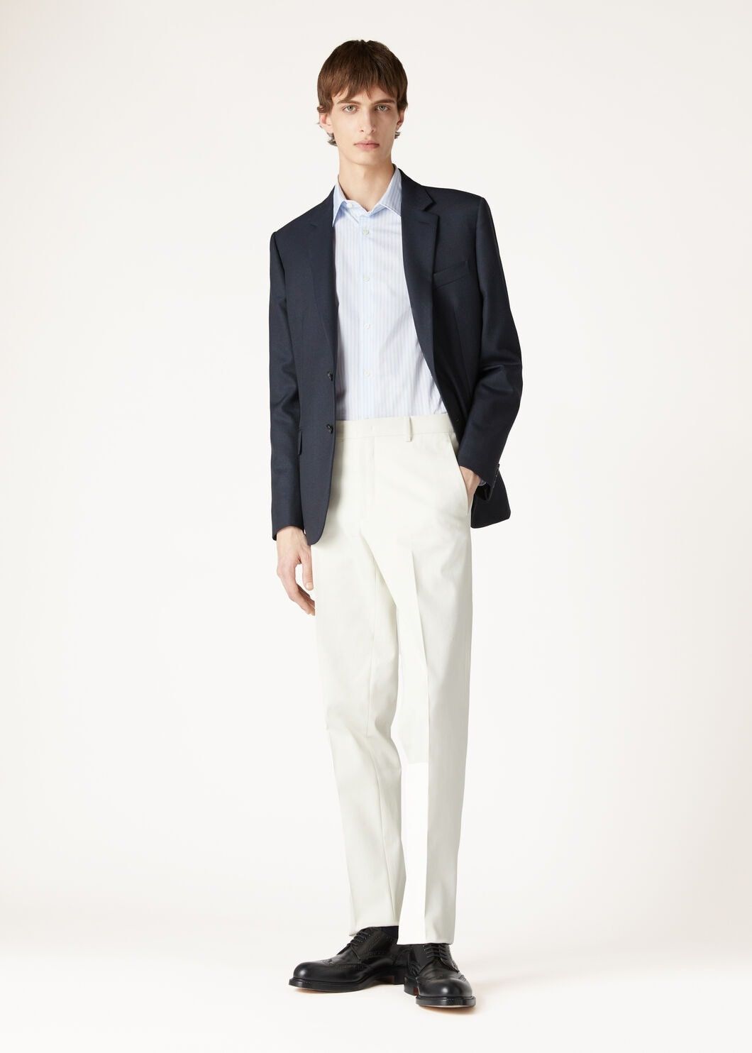 Loro Piana o1w1db10725 FAO7559 Filippo Cotton Shirt in Light Blue Size US S / EU 44-46 / 1 - 2 Thumbnail