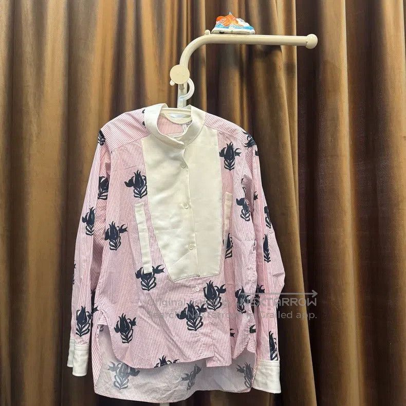 Loewe Loewe Asymmetric Printed Classic Silk Shirt Size S / US 4 / IT 40 - 1 Thumbnail