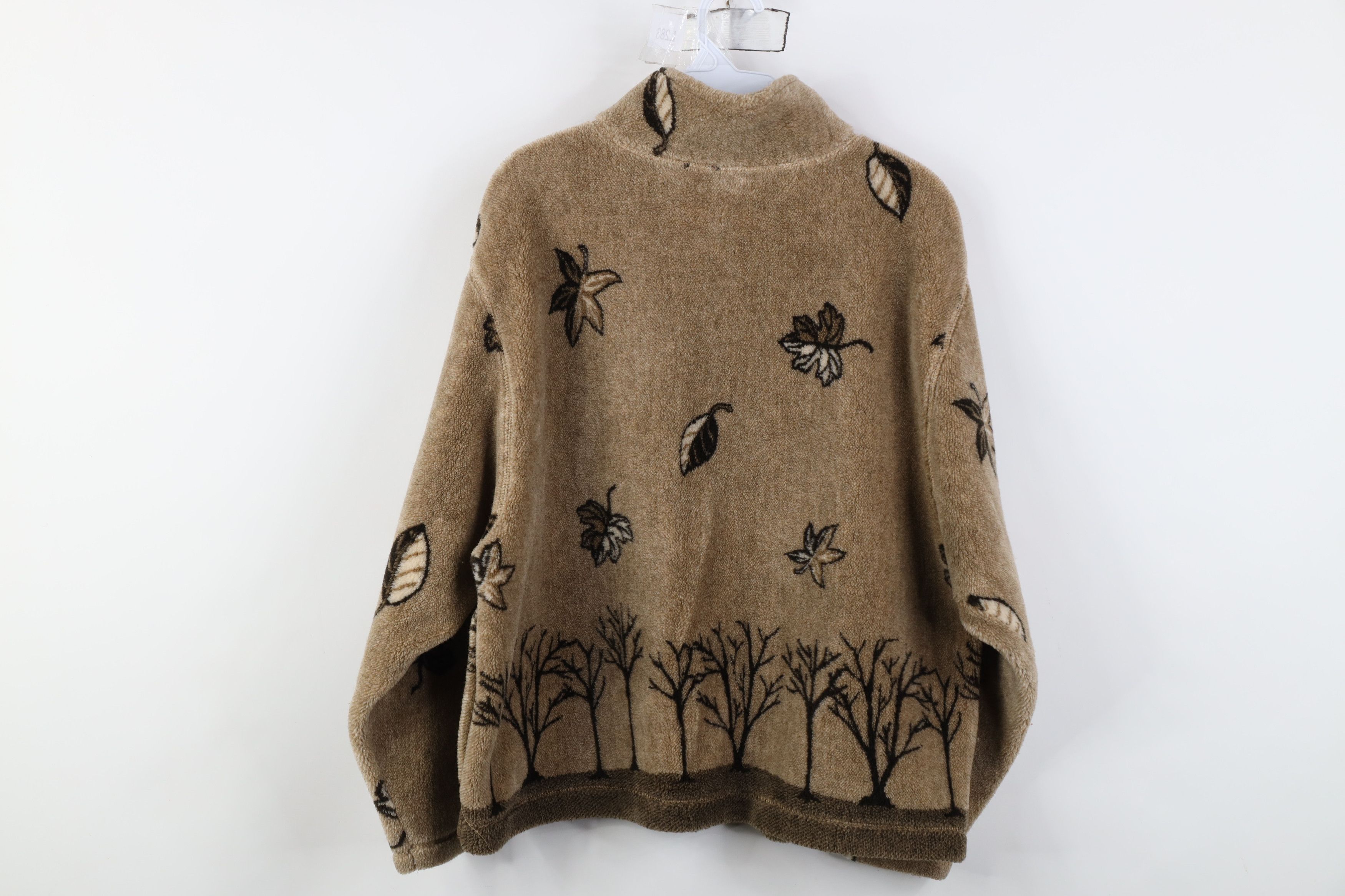 Vintage Vintage 90s Streetwear Tree All Over Print Fleece Jacket USA Size L / US 10 / IT 46 - 10 Thumbnail