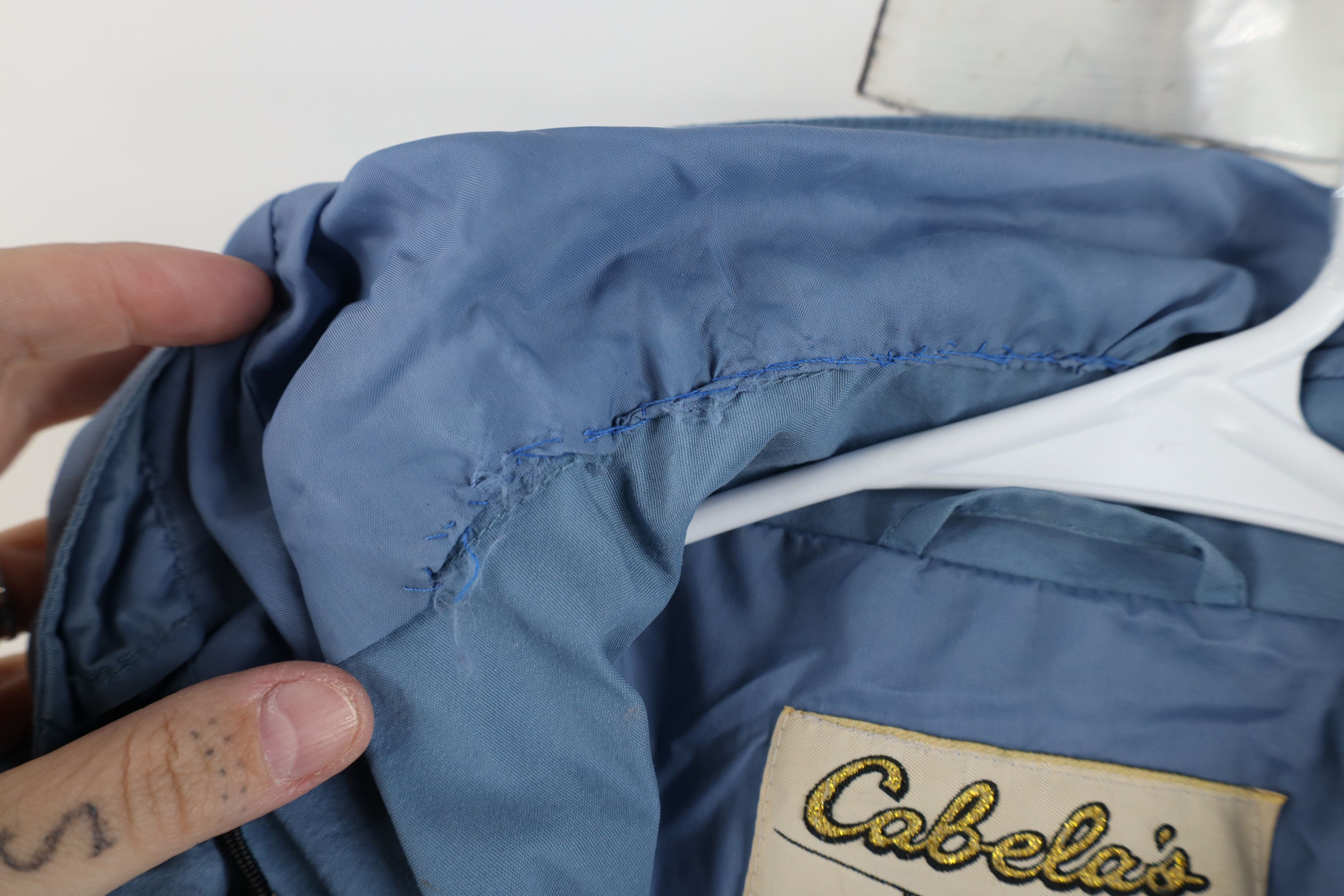 Cabelas × Vintage Vintage 80s 90s Cabelas Goretex Hooded Rain Jacket Blue Size US L / EU 52-54 / 3 - 13 Thumbnail