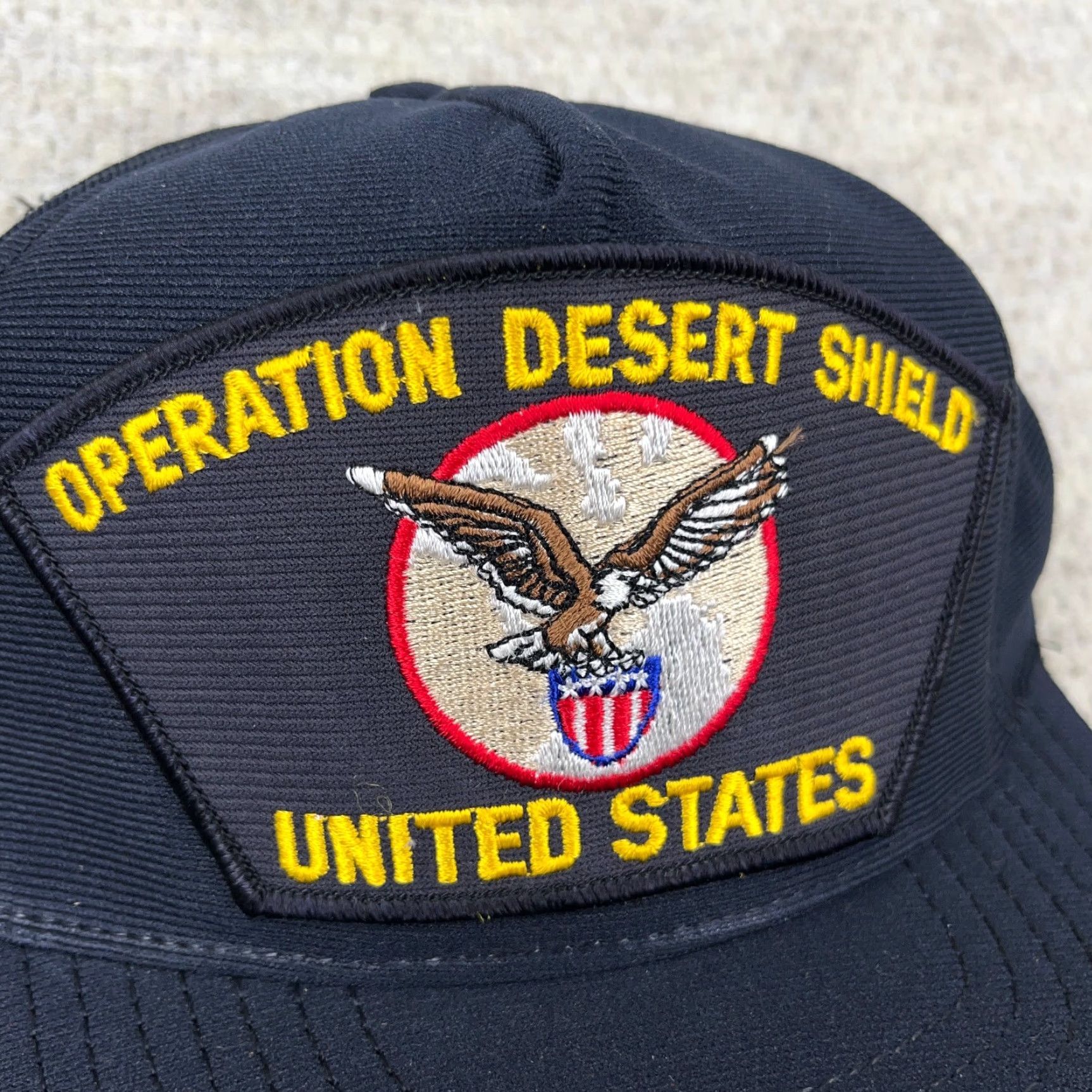 Vintage VINTAGE Eagle Crest Hat Cap Snapback One Size Blue 90s USA Military Patch 80s 90s Retro Logo Mens Size ONE SIZE - 2 Thumbnail