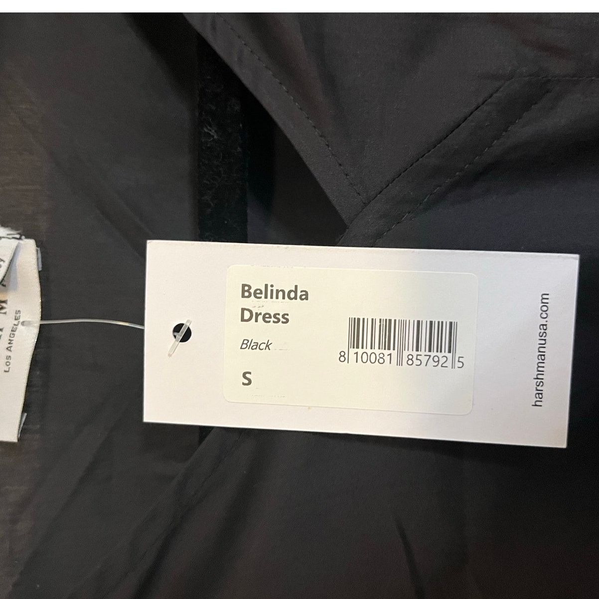 Designer Harshman Belinda Dress Black Midi Tiered Ruffle Sleeves SM Size S / US 4 / IT 40 - 5 Thumbnail