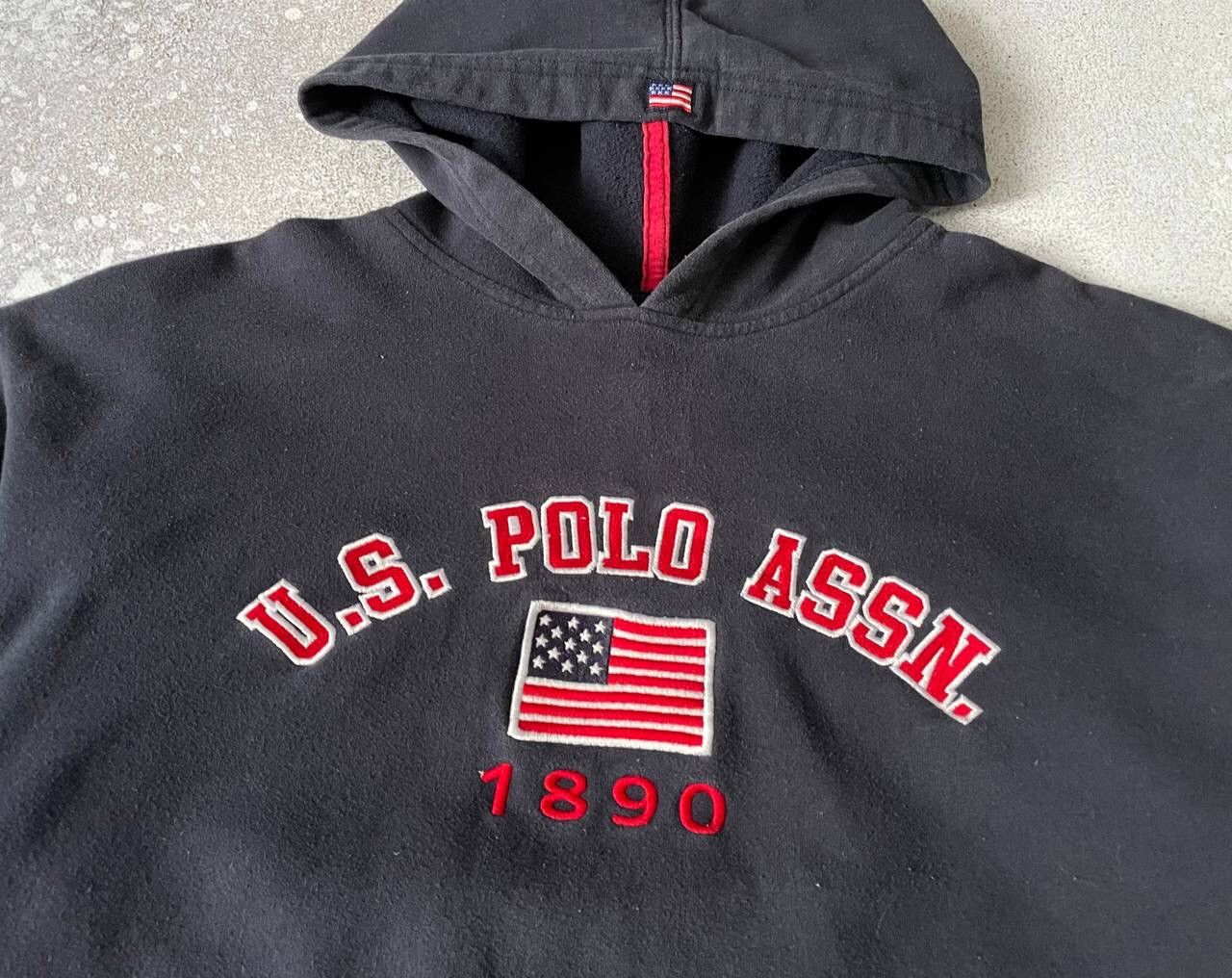 U.S. Polo Assn. × Vintage Vintage U.S.Polo Assn Hoodie Big American Flag Logo Y2K Rare Size US L / EU 52-54 / 3 - 4 Thumbnail
