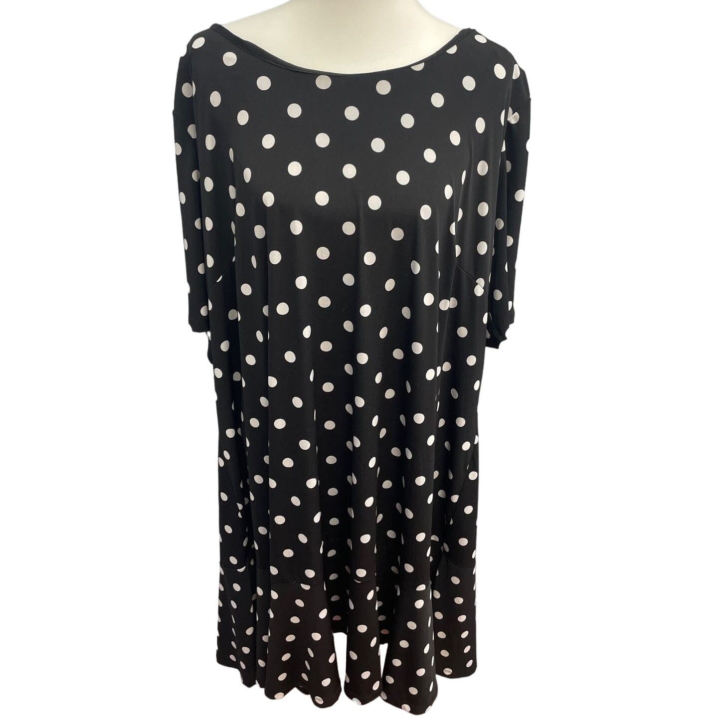 Avenue Avenue Womens Plus Size 26 White Polka Dot Sheath Dress Size 4XL / US 24-26 - 1 Thumbnail