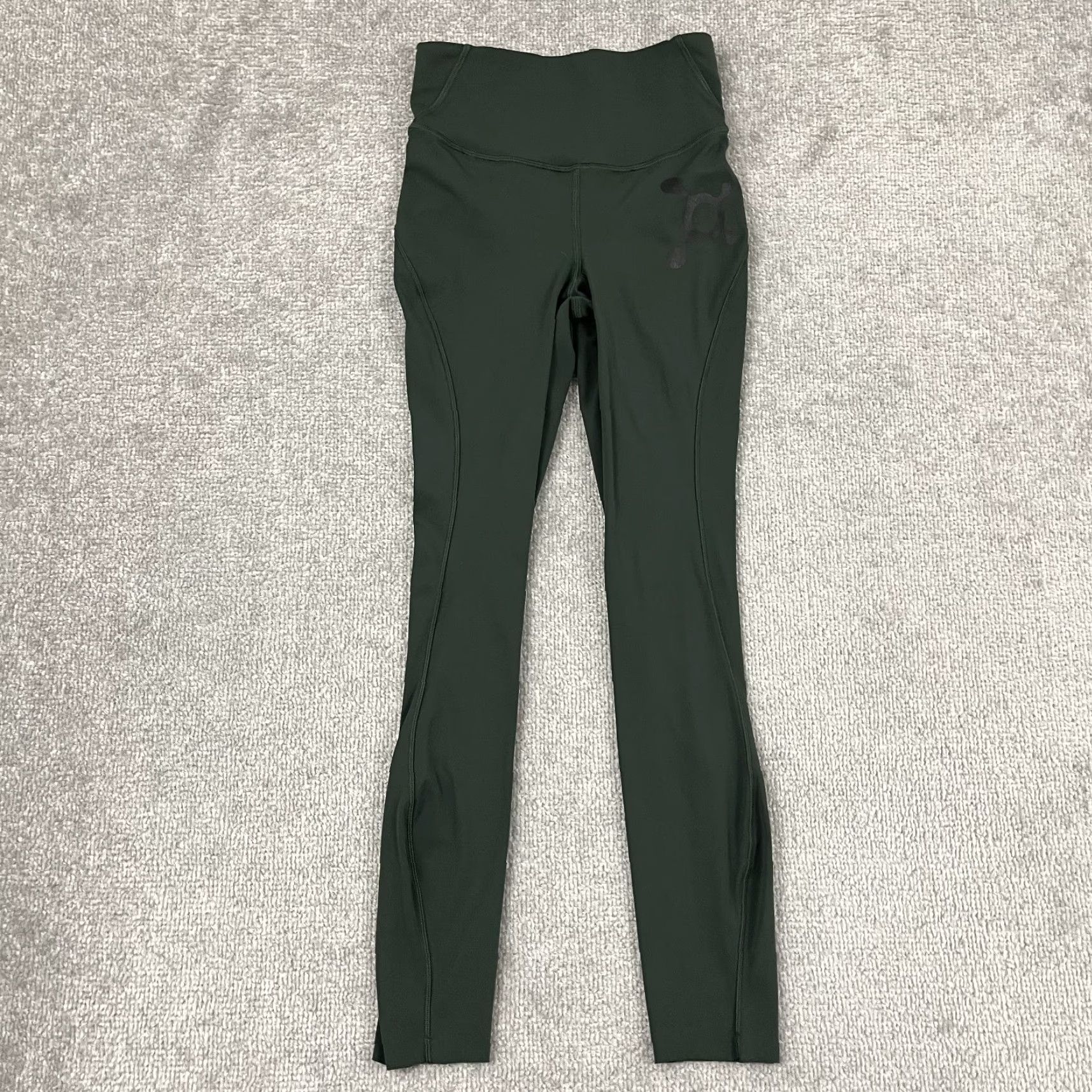 Lululemon Lululemon Base Pace Tights Womens Sz 2 25" Rainforest Green Gym Activewear Cropped Leggings Size ONE SIZE - 3 Thumbnail