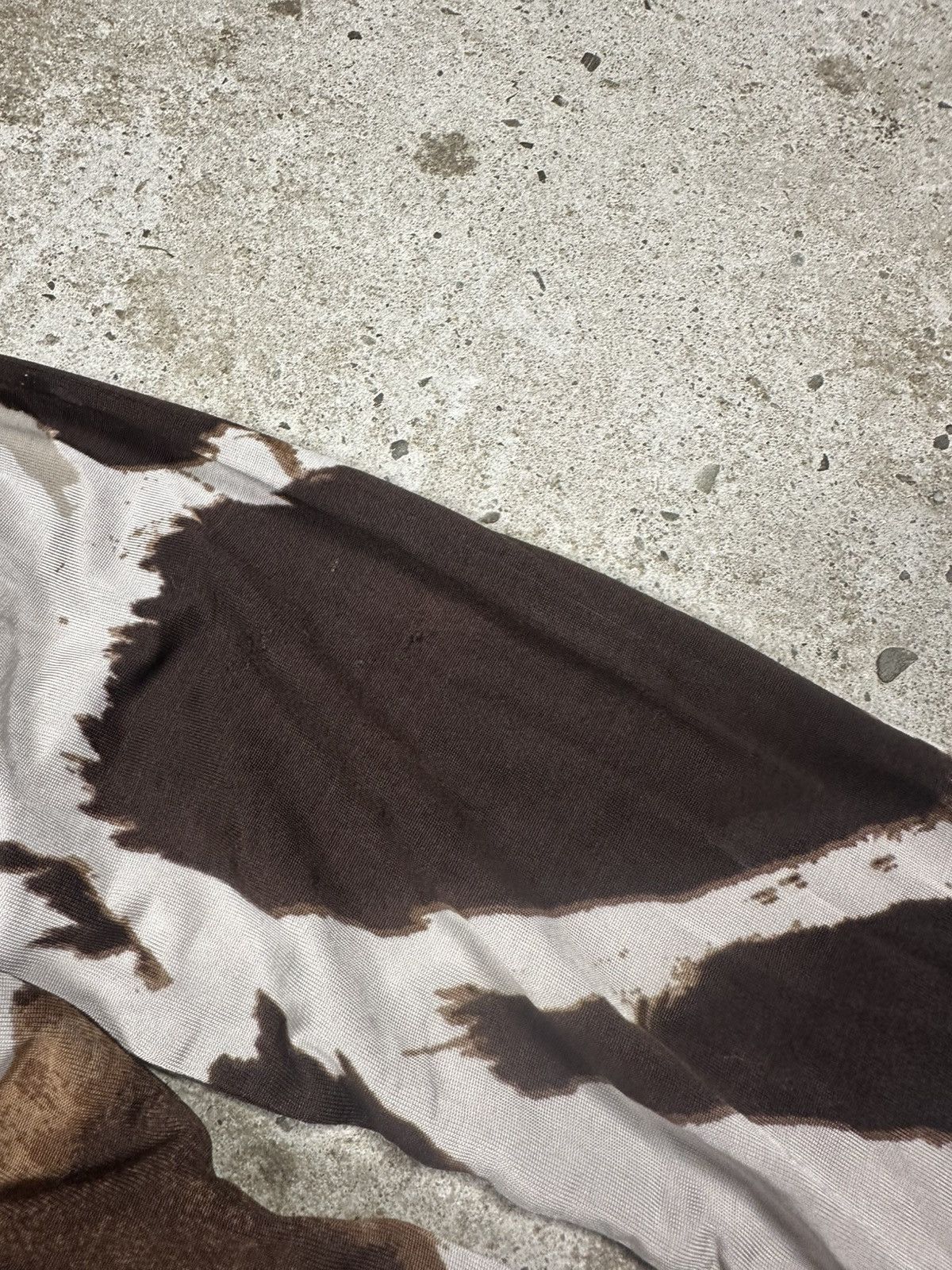 Roberto Cavalli Roberto Cavalli 2000s Cowhide Effect Lace Trim Blouse Top Size S / US 4 / IT 40 - 6 Thumbnail