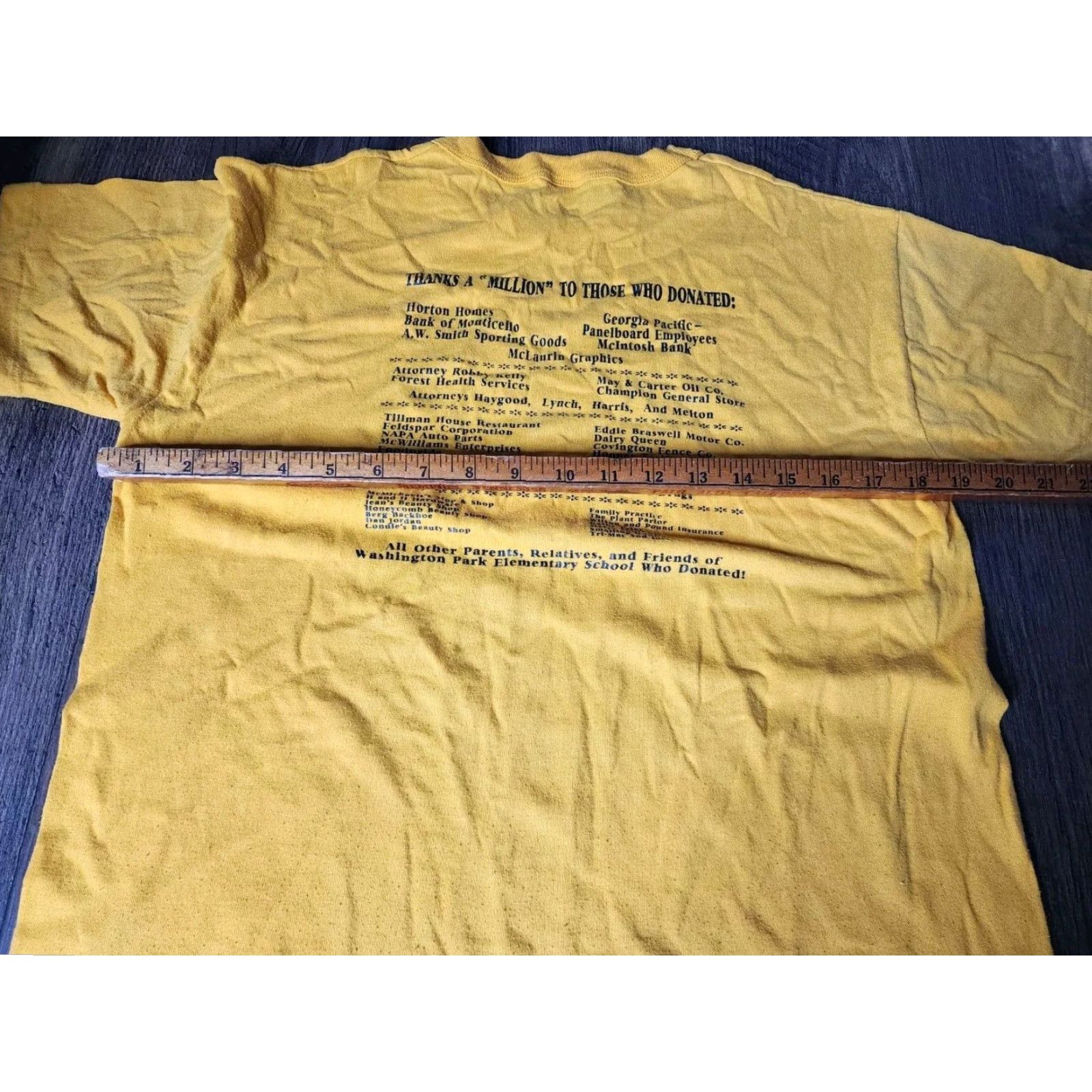 Russell Athletic VINTAGE Russell Athletic Mens S/M T-Shirt Washington Park Elementary School 1990s Yellow Cotton Blend Size US S / EU 44-46 / 1 - 3 Thumbnail