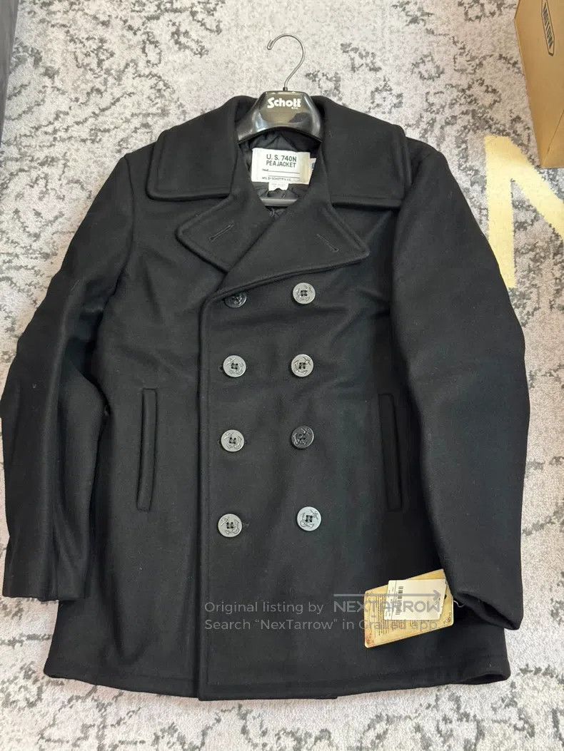 Schott Schott 740 Navy Coat Size US XXS / EU 40 - 1 Thumbnail