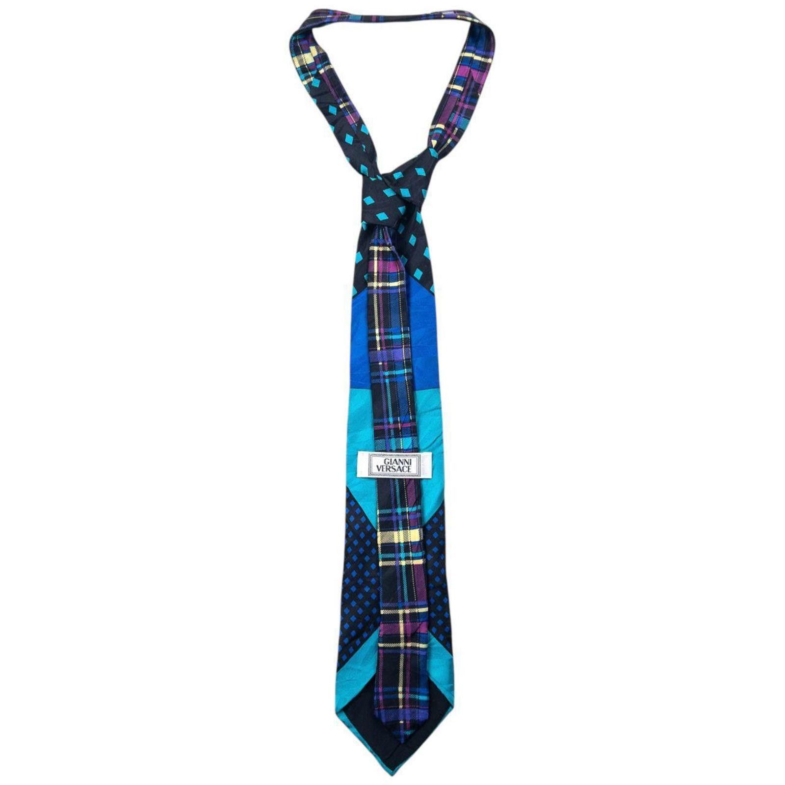 Versace Vintage 90s Gianni Versace Pattern Medusa Silk Tie Size ONE SIZE - 2 Thumbnail