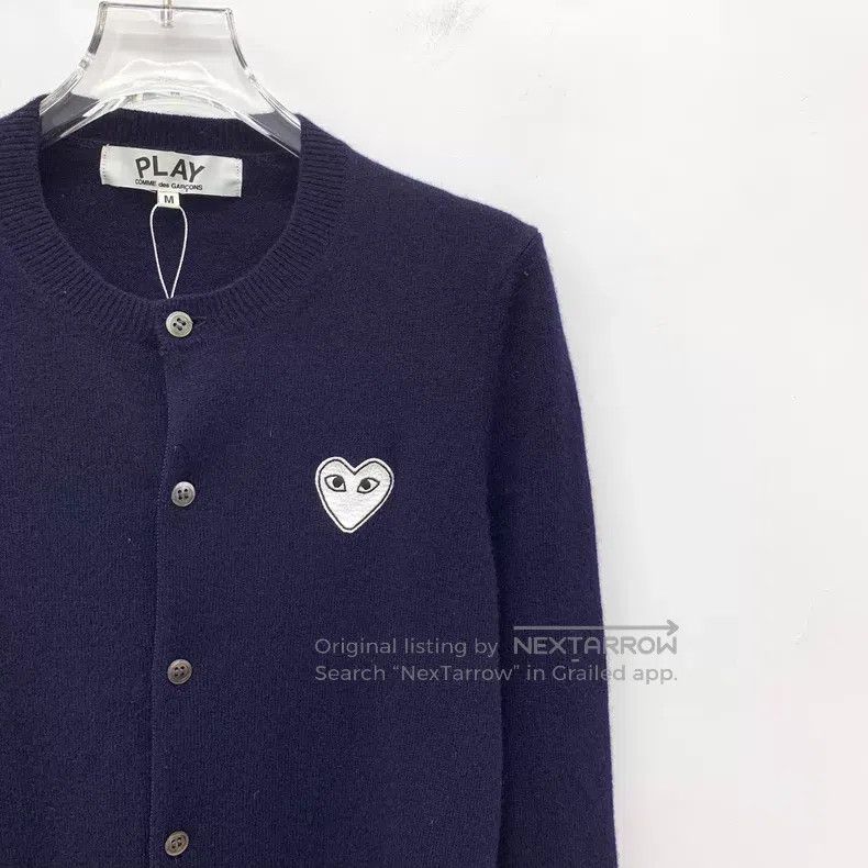Comme des Garcons Comme Des Garcons Dark Blue Love Embroidery Wool Single-br Size M / US 6-8 / IT 42-44 - 3 Thumbnail