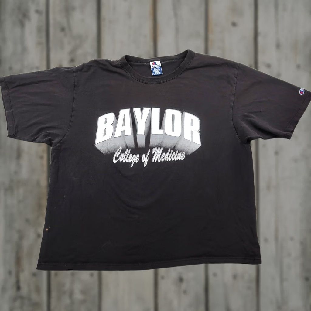 Champion VINTAGE Champion Baylor College of Medicine T Shirt Mens 2XL Black Short Sleeve 90s University Medical Size US XXL / EU 58 / 5 - 1 Thumbnail