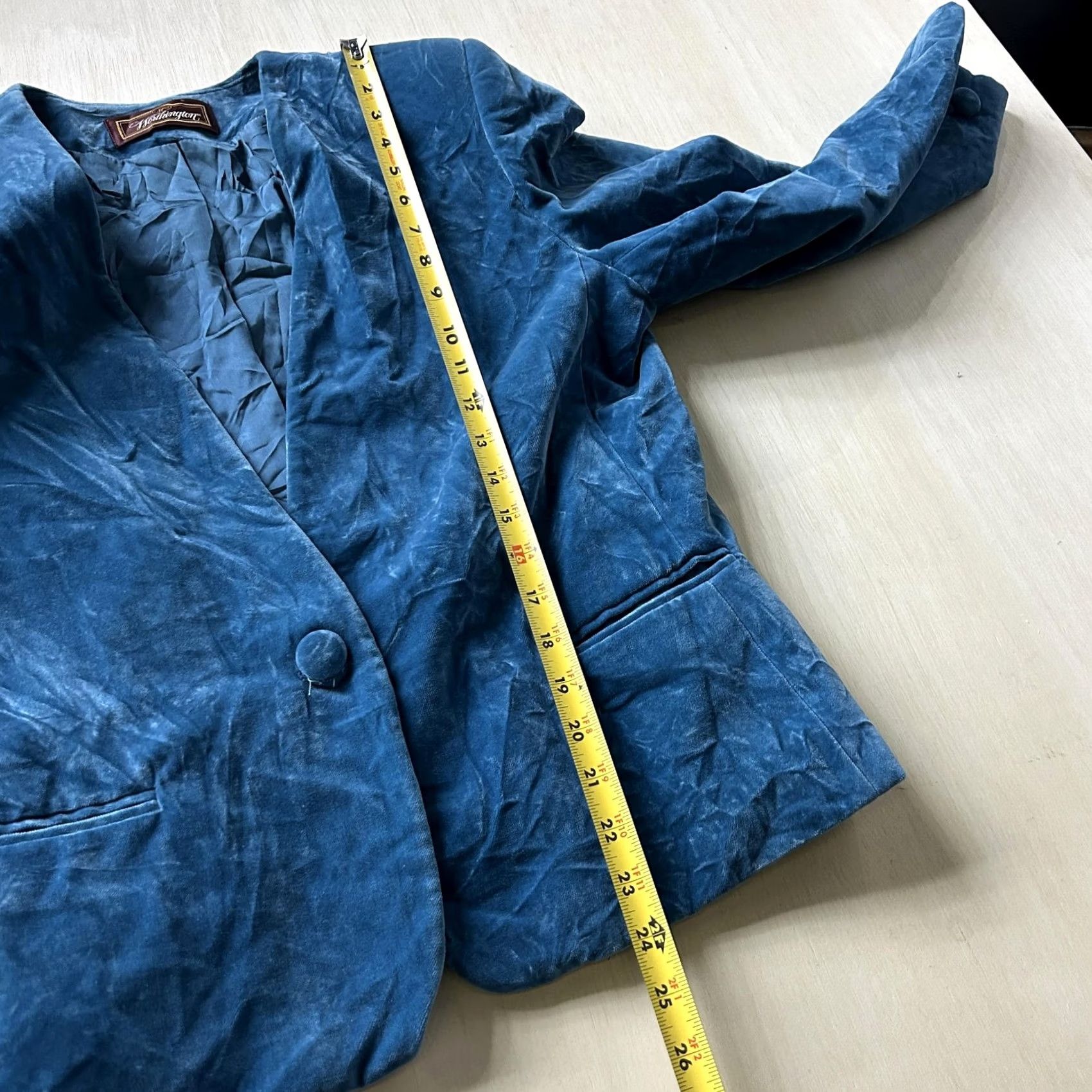 Worthington VINTAGE Worthington Blazer Jacket Womens 16 Blue Velvet Lined Party USA Blazer Womens Size 16 Blue Velvet Lined Party/Cocktail Size XXL / US 16-18 / IT 52-54 - 5 Thumbnail