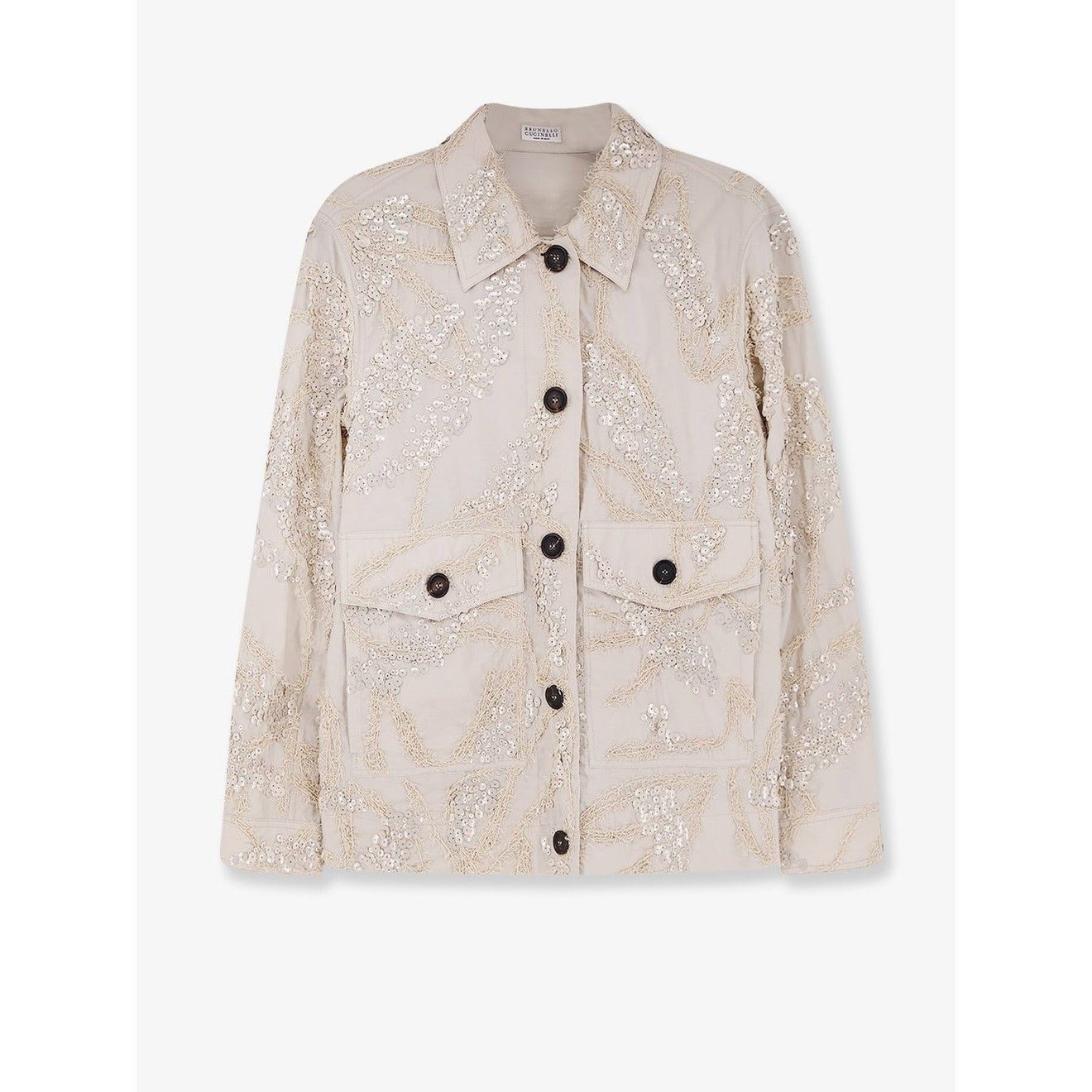 Brunello Cucinelli BRUNELLO CUCINELLI White embroidery Jacket New & Authentic ( Size M / US 6-8 / IT 42-44 - 1 Thumbnail