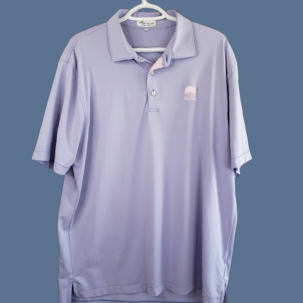 Peter Millar Peter Millar Polo Shirt Men's L Blue Pink Striped Summer Comfort Golf Belfair Shirt Size US L / EU 52-54 / 3 - 1 Thumbnail