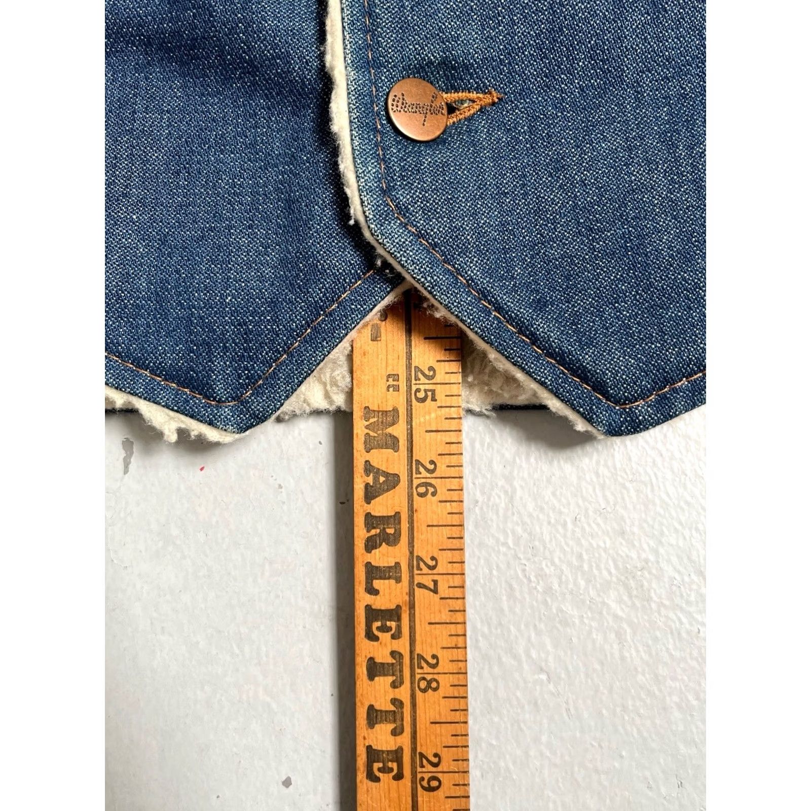 Wrangler Vintage Wrangler Denim Vest USA Shearling Lined Western 14oz VL561NV XL Size US XL / EU 56 / 4 - 3 Thumbnail
