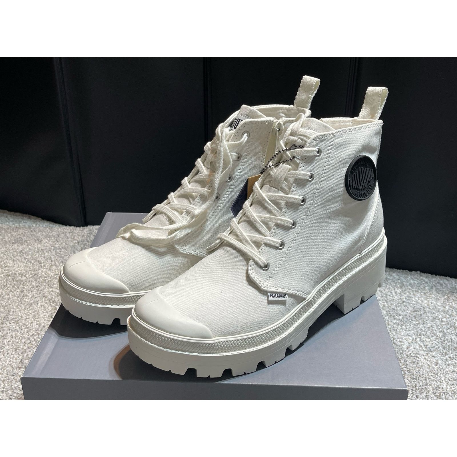 Palladium Palladium Womens Boot Pallabase Twill White Heel Canvas 10 Grailed