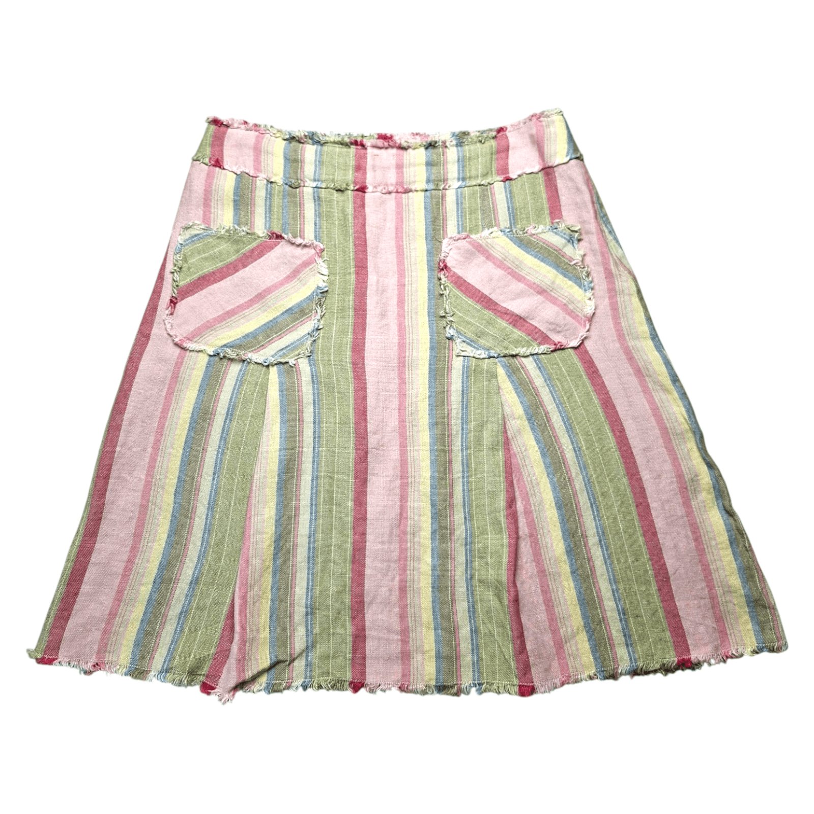 Moschino Vintage Moschino Cheap and Chic Linen Striped Skirt Size 28" / US 6 / IT 42 - 1 Thumbnail