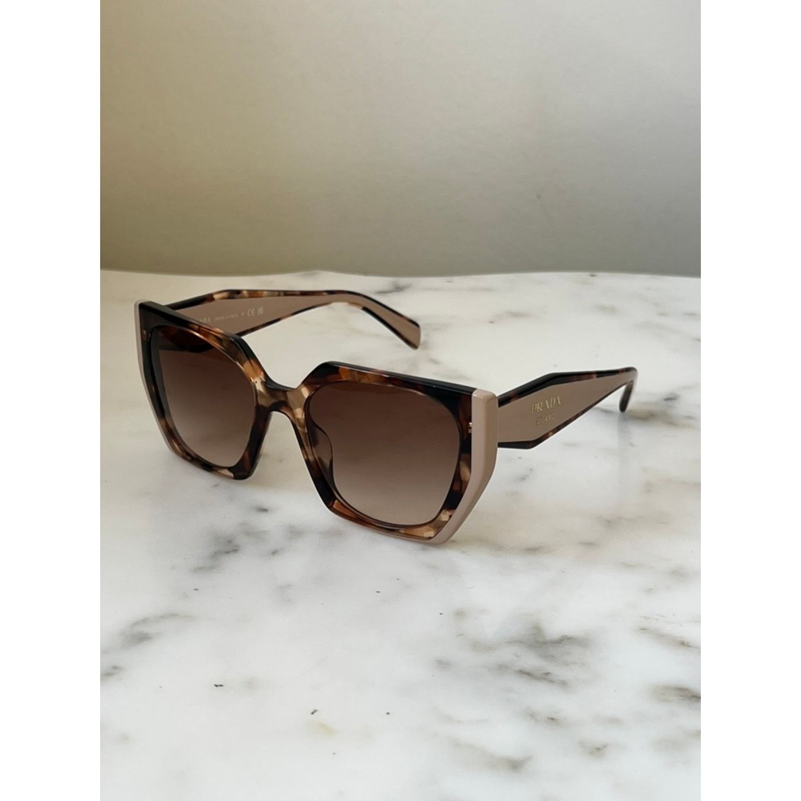 Prada NEW Prada PR15WS Cat Eye Sunglasses in Tortoise Powder Size ONE SIZE - 4 Thumbnail