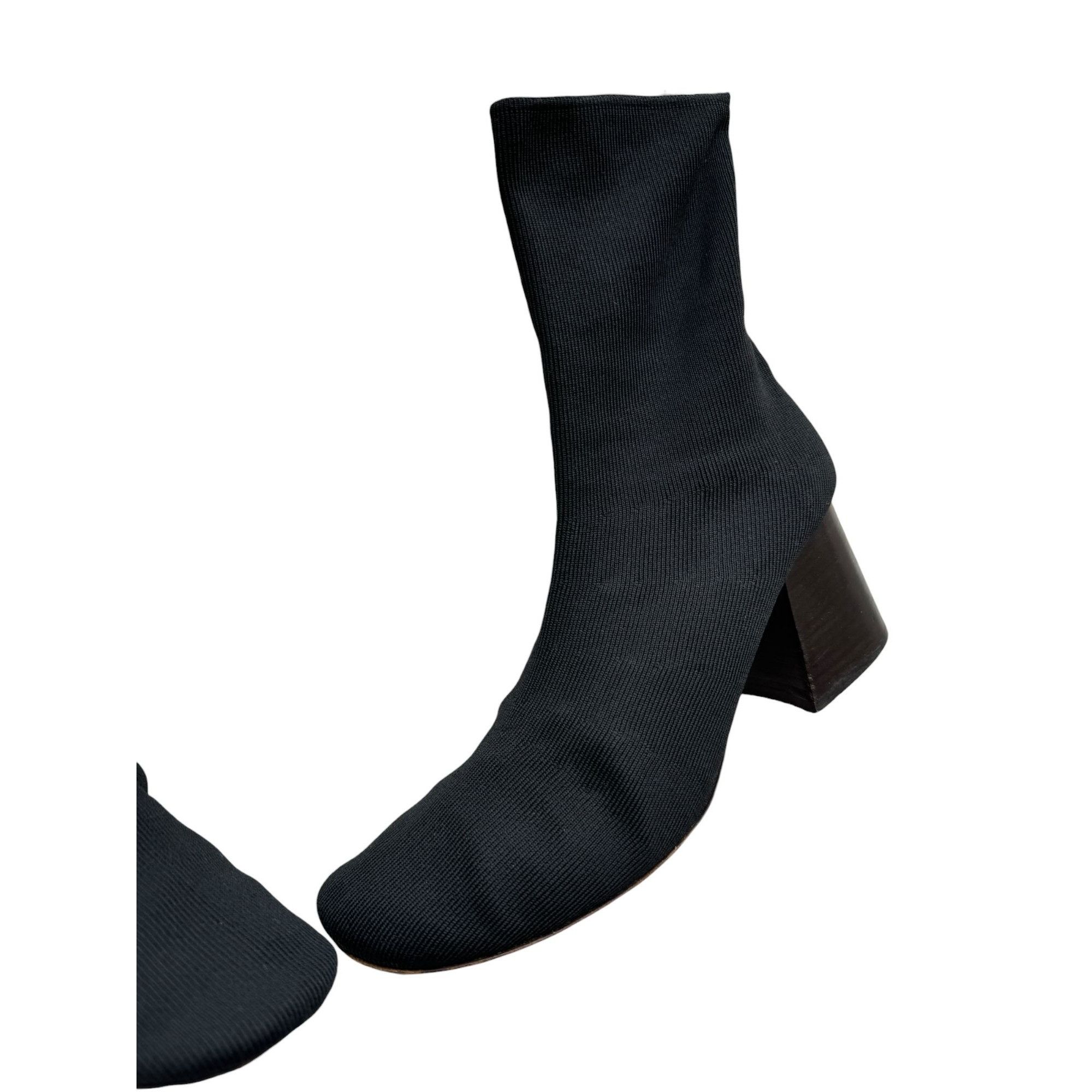 Celine Phoebe Philo Black Knit Sock Ankle Boots Size US 7.5 / IT 37.5 - 3 Thumbnail