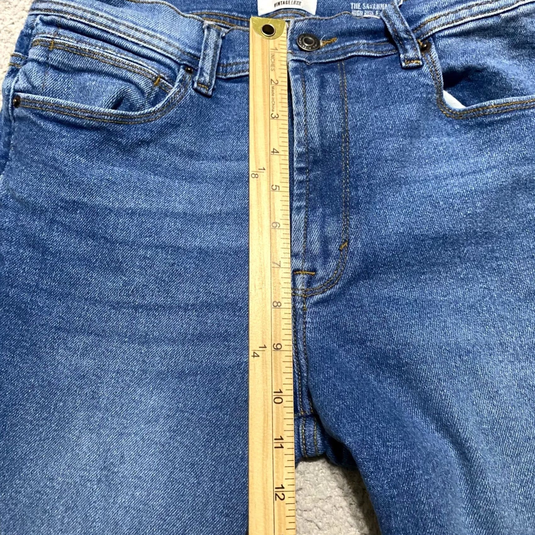 Vintage Kensie Jeans Jeans Blue Medium Wash High Rise Flared 8 Womens Denim Pants Regular 31in 5-Pocket Accent Button Stretch Cotton Polyester Spandex Size 30" / US 8 / IT 44 - 7 Thumbnail