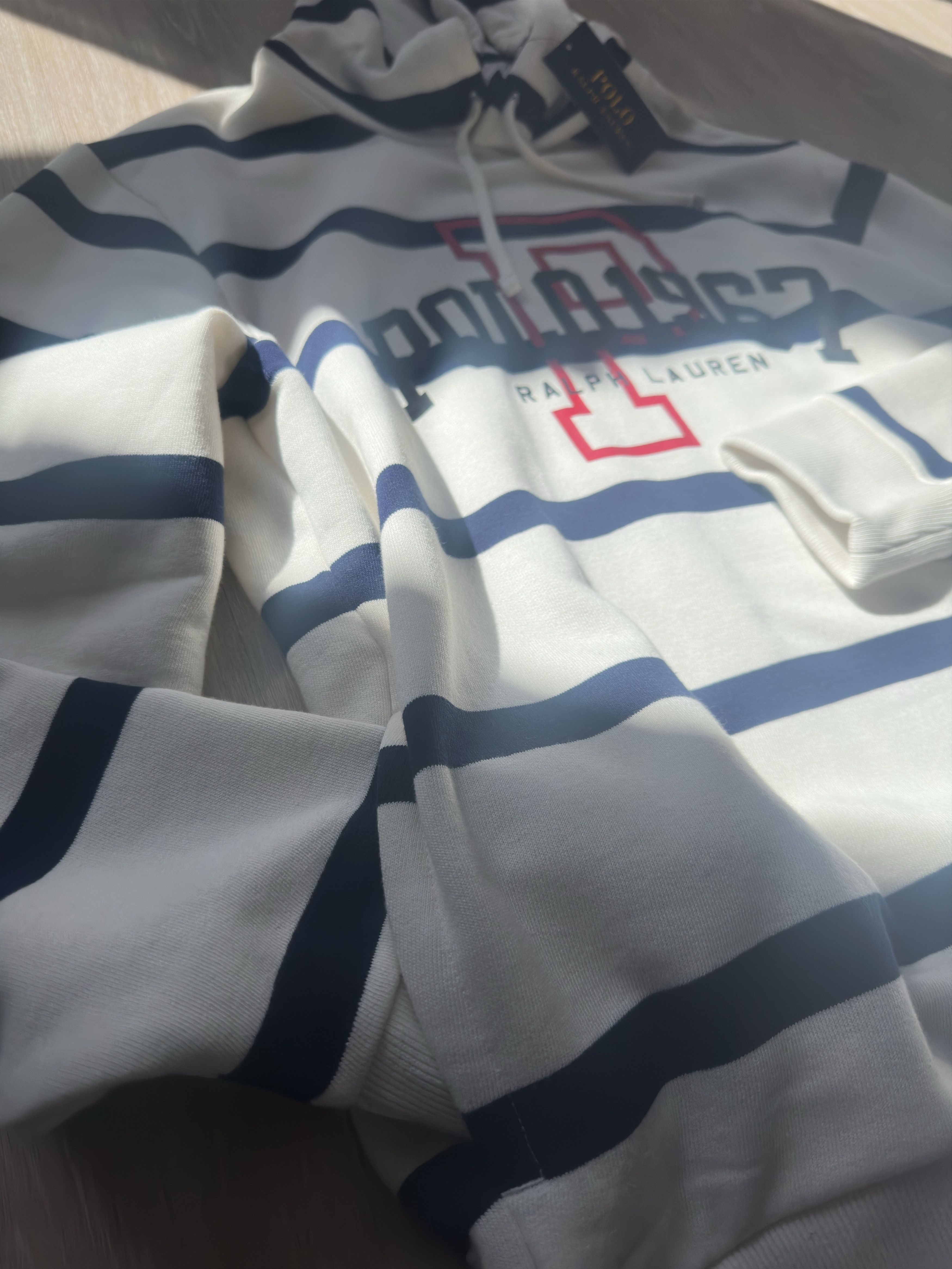 Polo Ralph Lauren Polo Ralph Lauren Logo Striped Fleece Hoodie Size US L / EU 52-54 / 3 - 2 Thumbnail