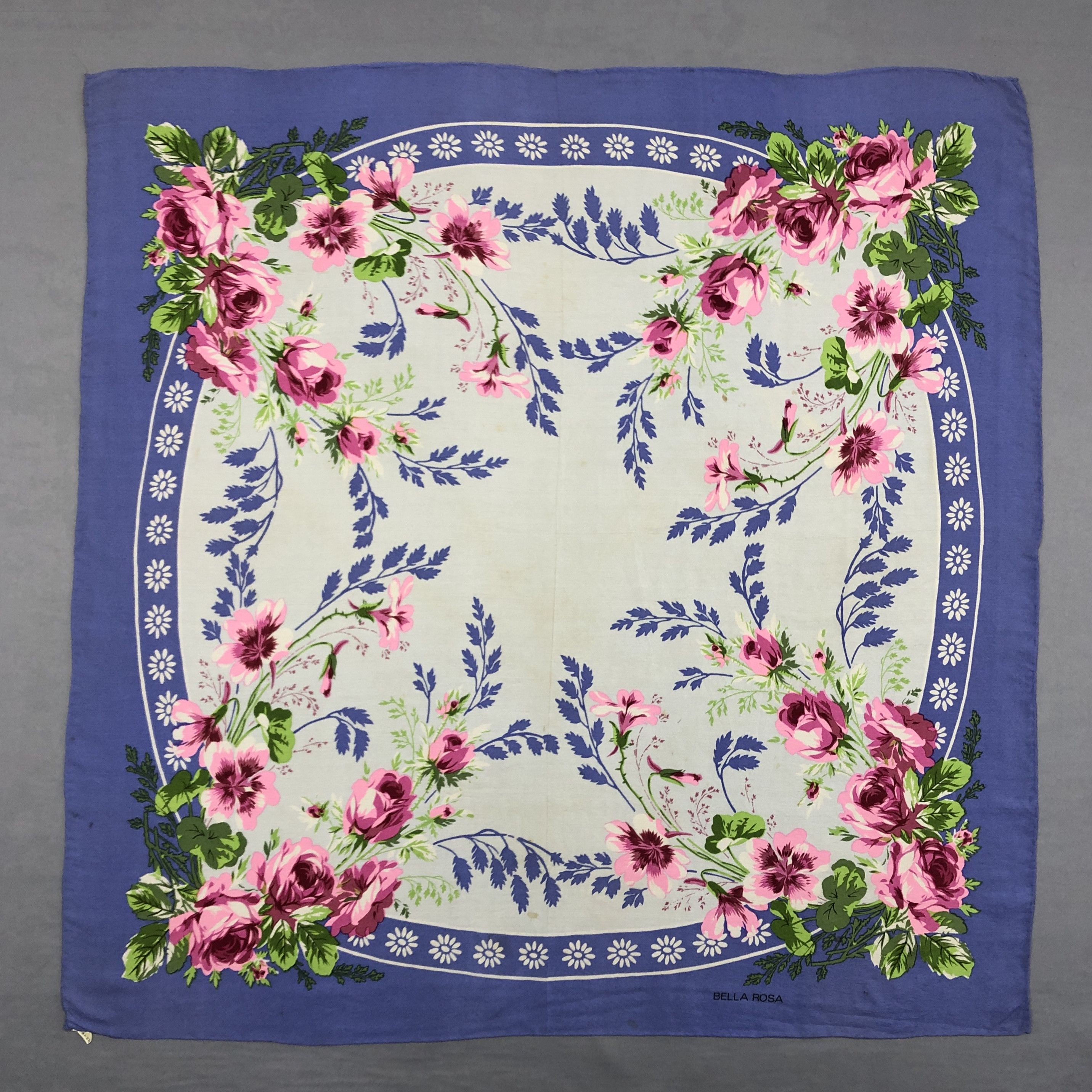 Japanese Brand Vintage Bella Rosa SILK Scarf Twill Stole Wraps Scarves Size ONE SIZE - 1 Thumbnail