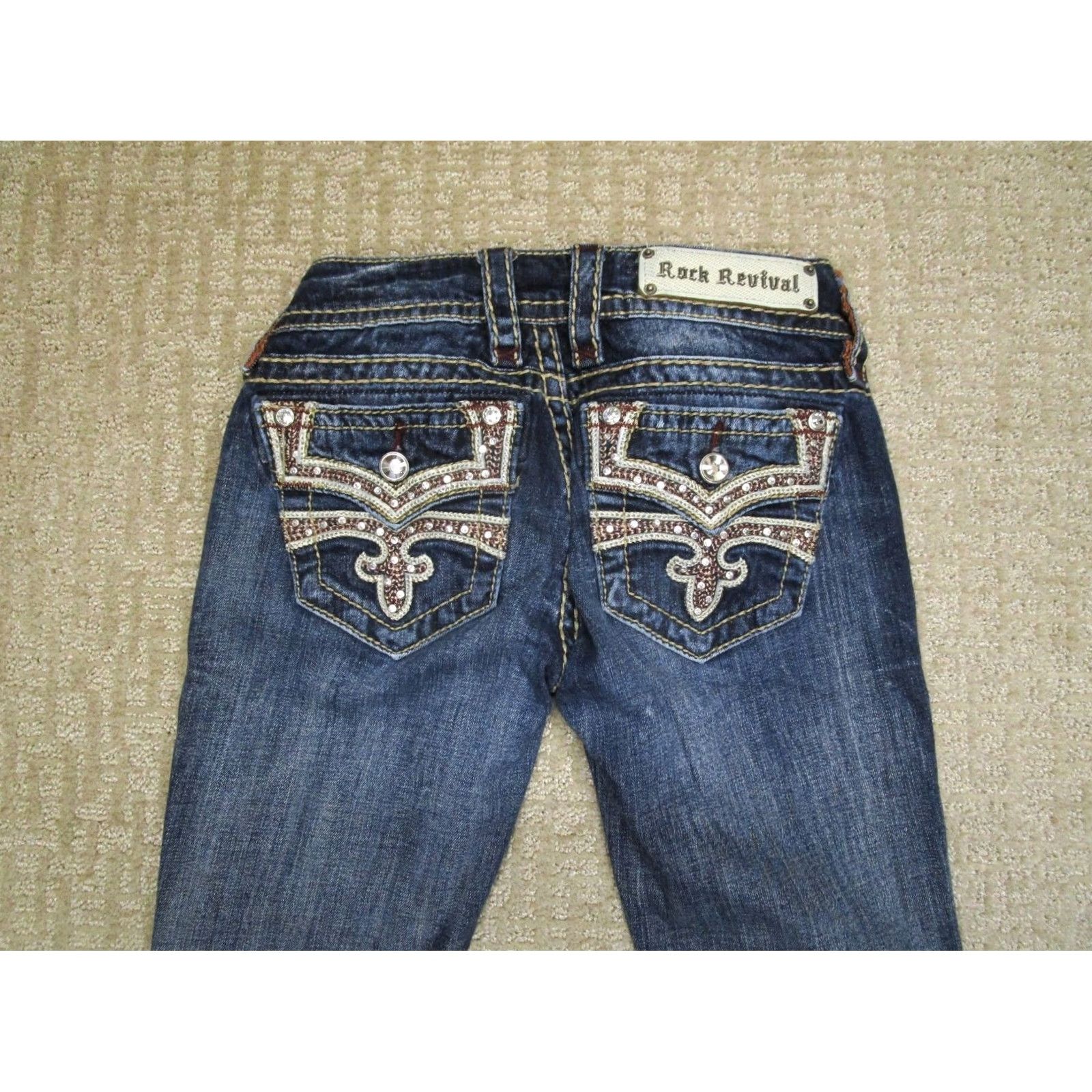 Vintage Rock Revival Jeans Women 26 Blue Low Rise Slim Bootcut Denim Jeans Size 26" / US 2 / IT 38 - 4 Thumbnail