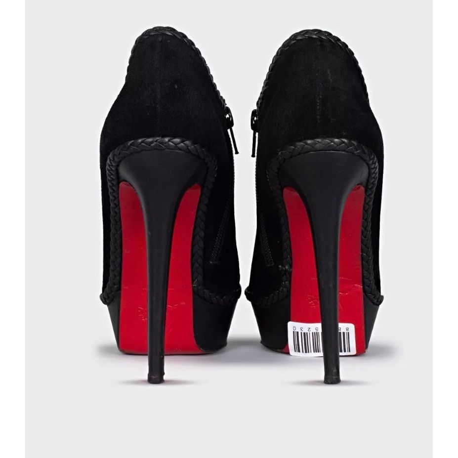 Christian Louboutin Christian Louboutin Black Suede Ankle Boots sz.37.5 Size US 6.5 / IT 36.5 - 4 Thumbnail