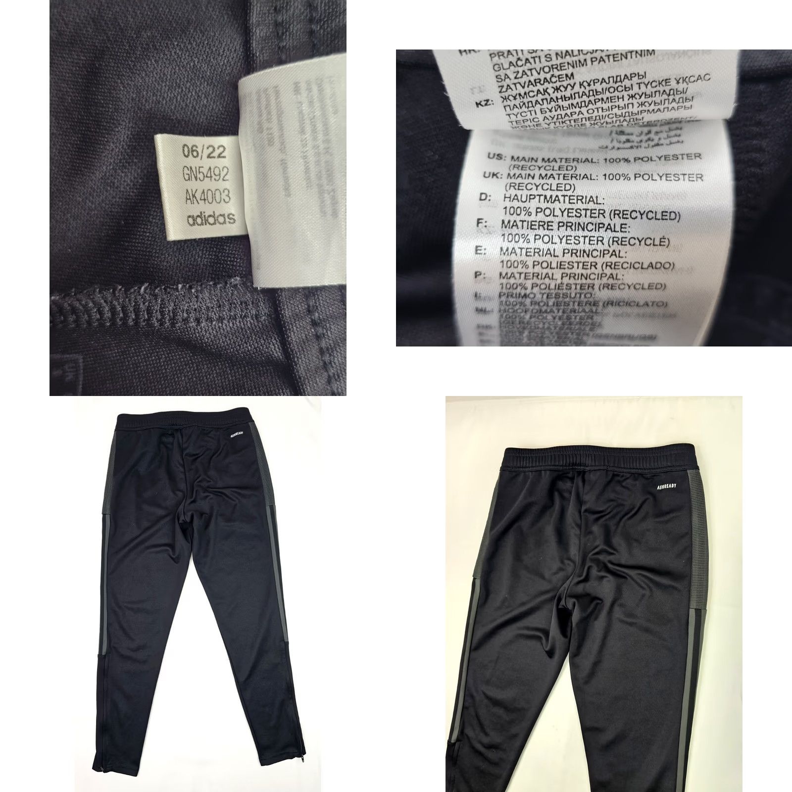 Adidas Adidas Tiro 21 Soccer Track Pants Women S Black Gray 3 Stripe EUC Slim Jogger Inseam 29" Size 28" / US 6 / IT 42 - 8 Thumbnail