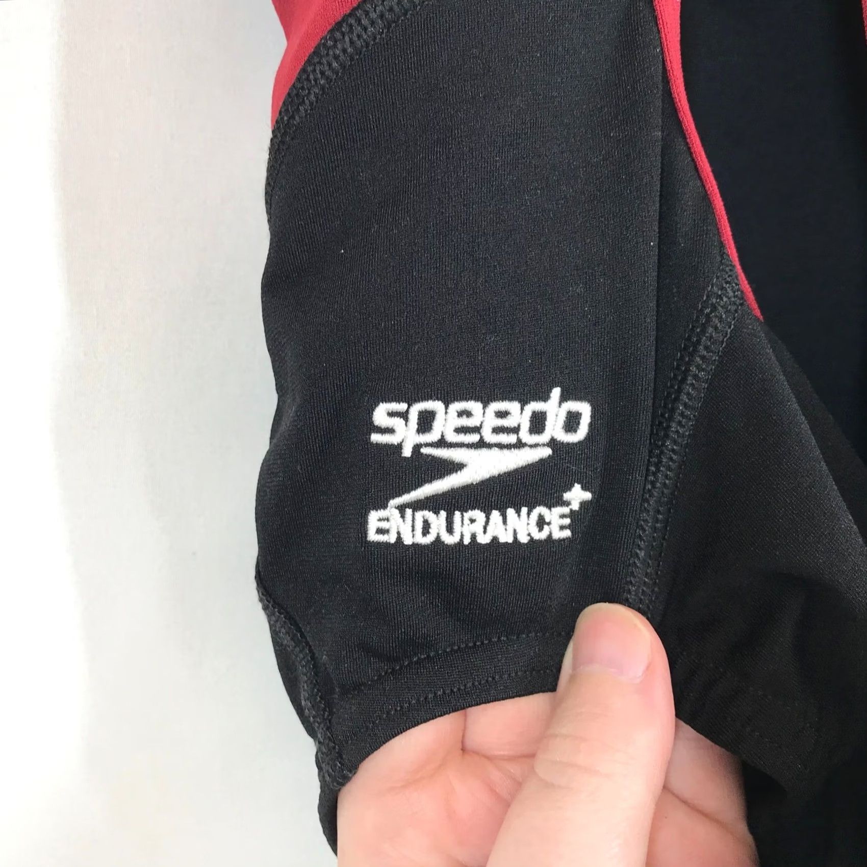 Speedo Speedo Endurance+ Womens One Piece Swimsuit Black Red Size 6/32 Flyback Size ONE SIZE - 7 Thumbnail