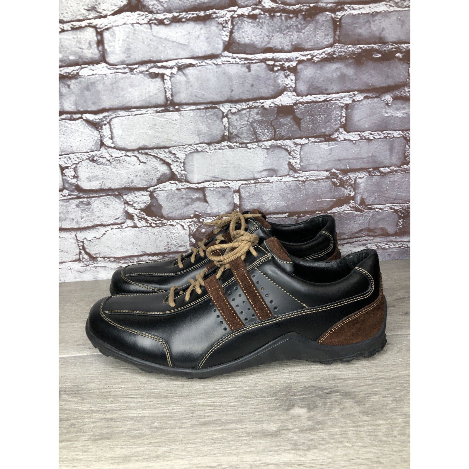 Cole Haan Country Black Brown Leather Vibram Soles Oxfords M