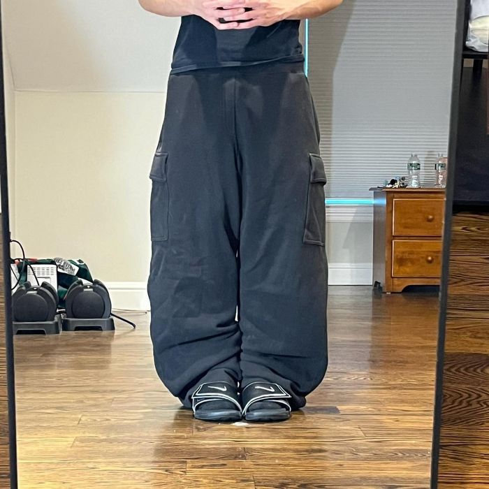 Vintage vintage 2000s baggy wide leg black eddie bauer cargo sweats ...