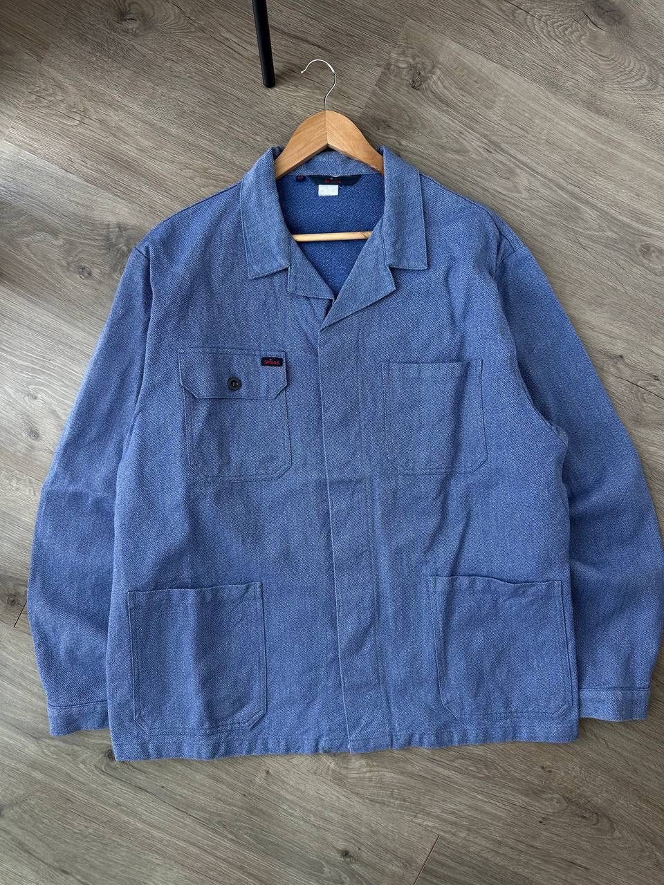 Japanese Brand × Vintage Vintage Japanese Blue Workwear 90’s Distressed Spilag Shirt Size US L / EU 52-54 / 3 - 3 Thumbnail