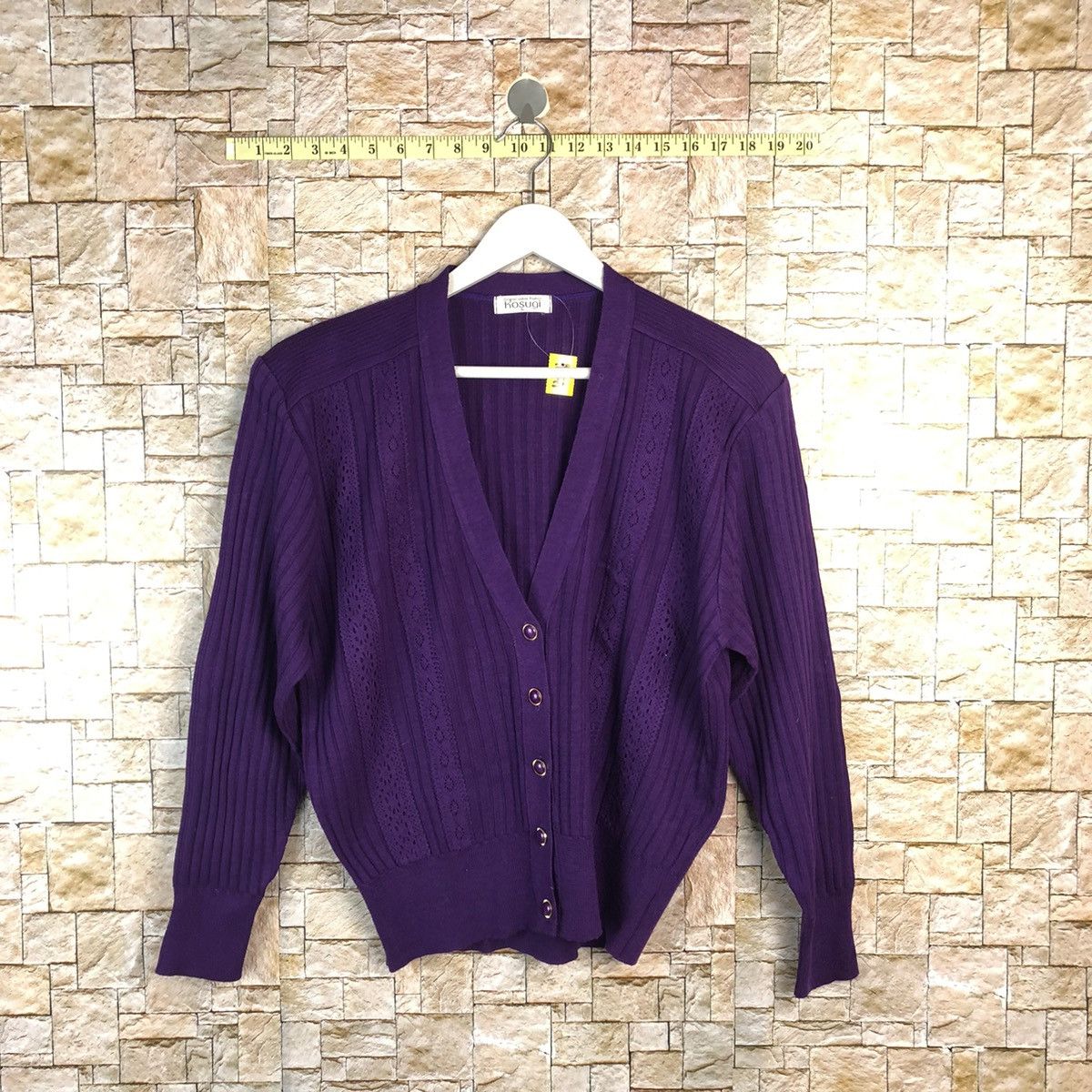 Kosugi Purple vintage Cardigan Knitwear #A847