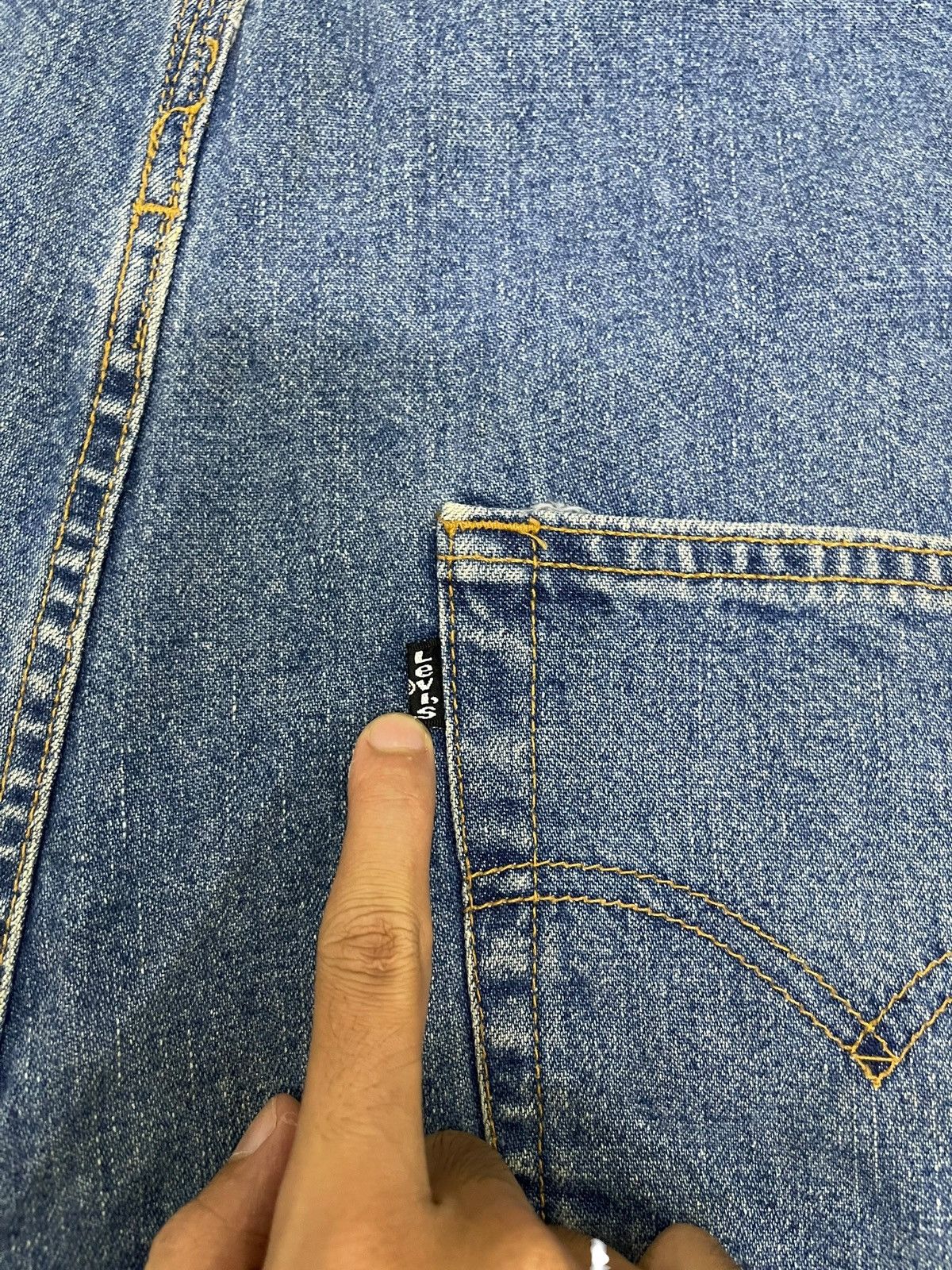 Levi's Vintage Clothing Vintage 90s Levi’s Black Tab Denim Short Overalls Size 38" / US 16 / IT 52 - 6 Thumbnail