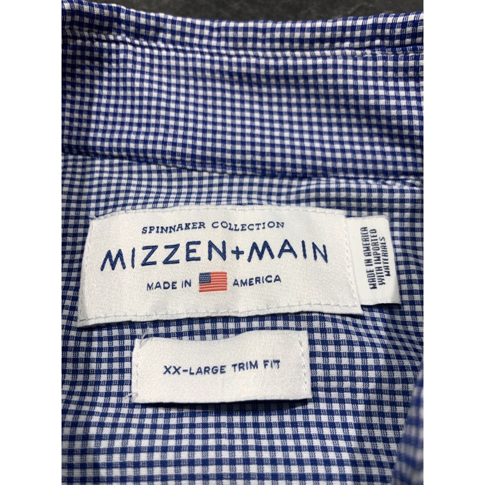 Mizzen+Main Mizzen+Main Shirt Button-Up Spinnaker Long Sleeve Slim Fit Blue White Check 2XL Men Size US XXL / EU 58 / 5 - 6 Thumbnail