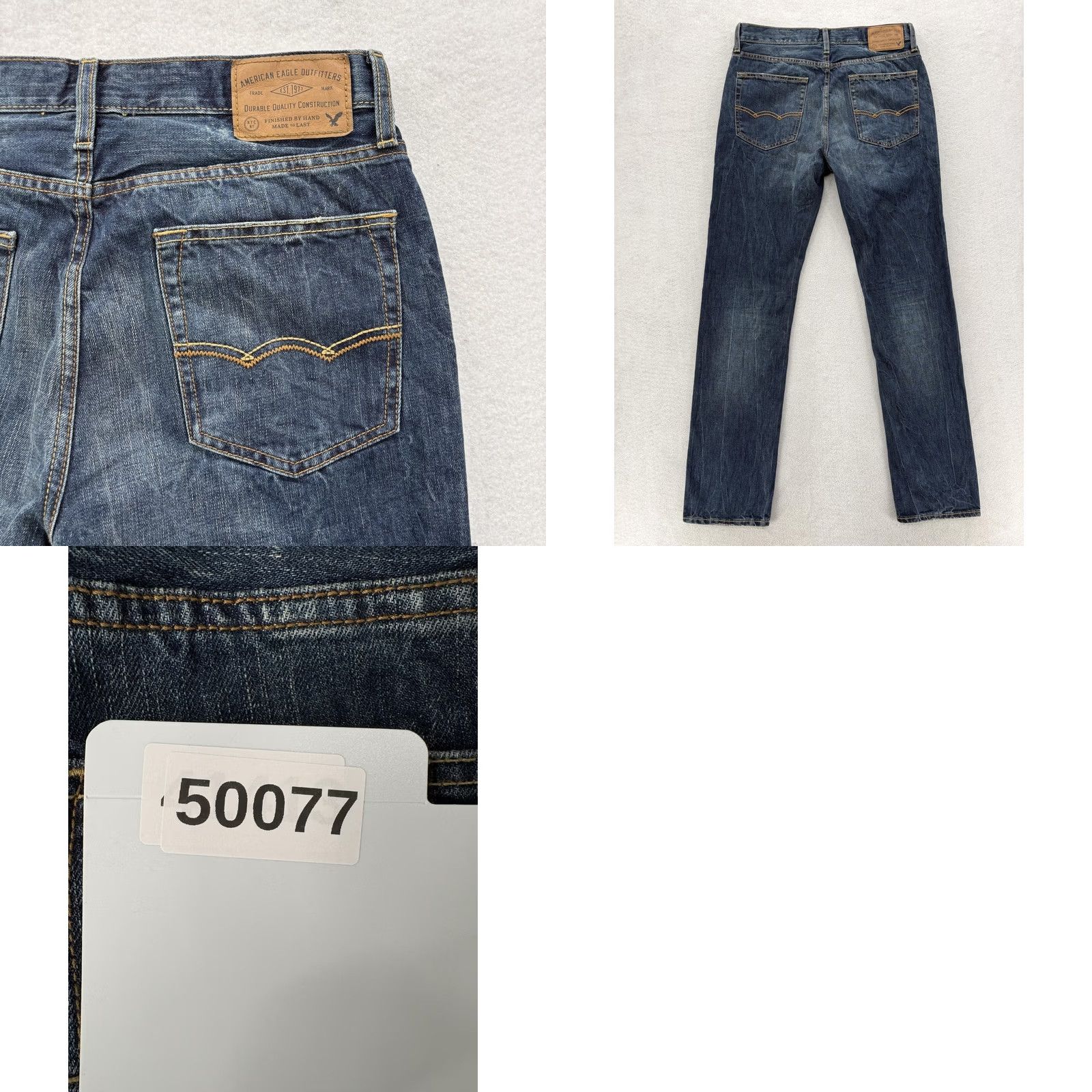 American Eagle Outfitters American Eagle Slim Straight Jeans Mens 30x34 Blue Medium Wash Denim NWT Casual Pockets Logo Classic Straight Mens Size US 30 / EU 46 - 9 Thumbnail