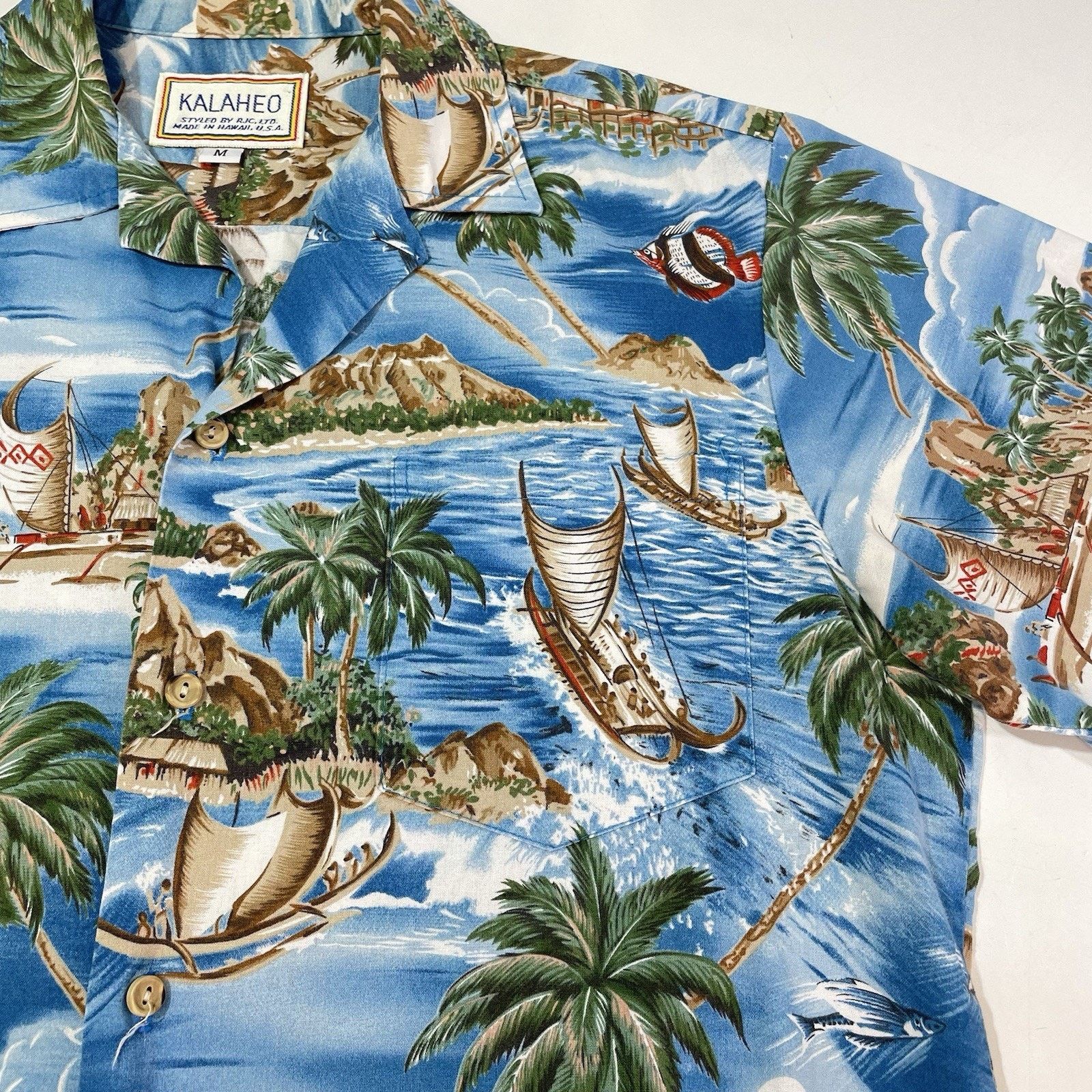Cool Shirtz VTG Kalaheo RJC Men’s Hawaiian Shirt Island Wa'a Kaulua Boat Size US M / EU 48-50 / 2 - 3 Thumbnail